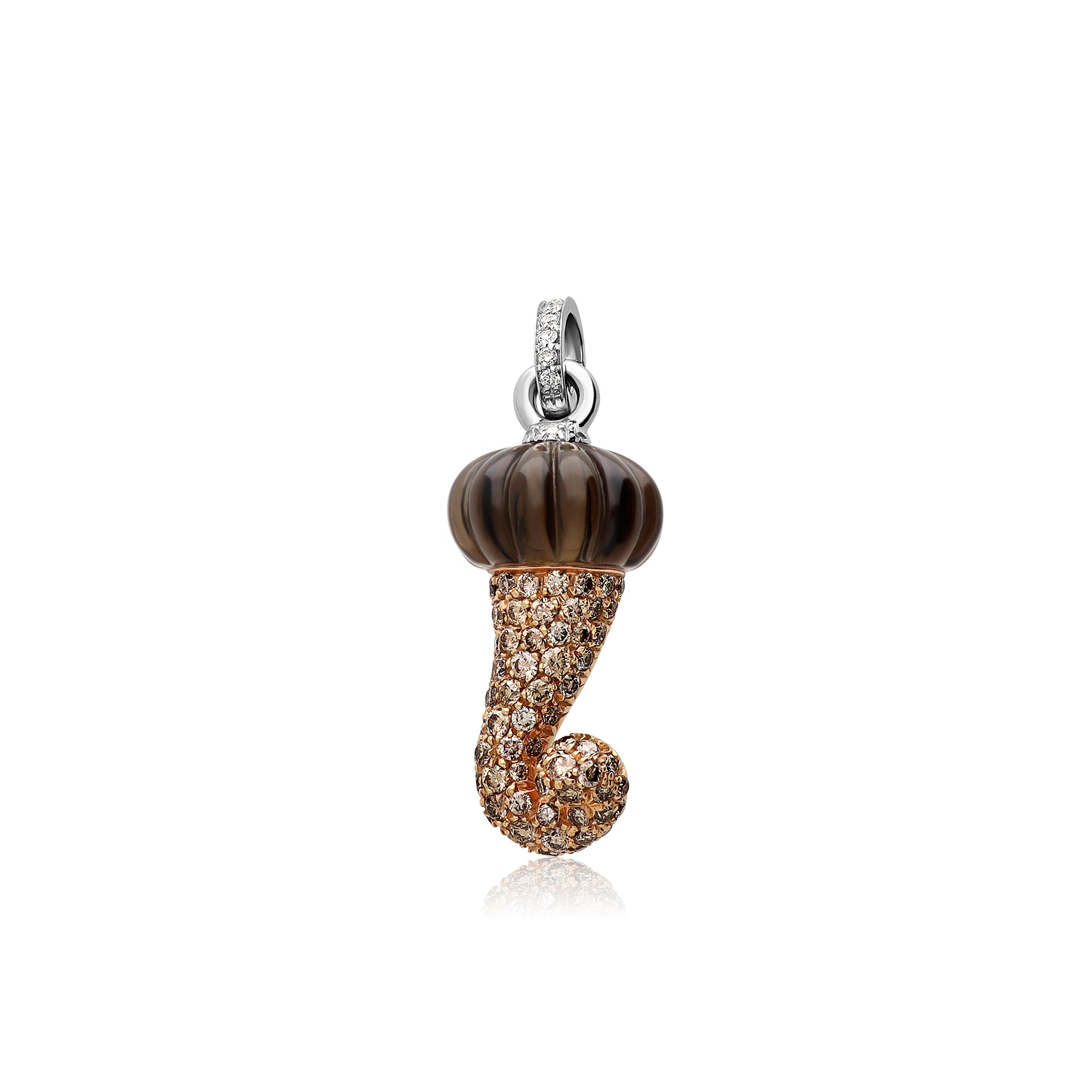Pendente Corni in oro e diamanti brown - CHANTECLER