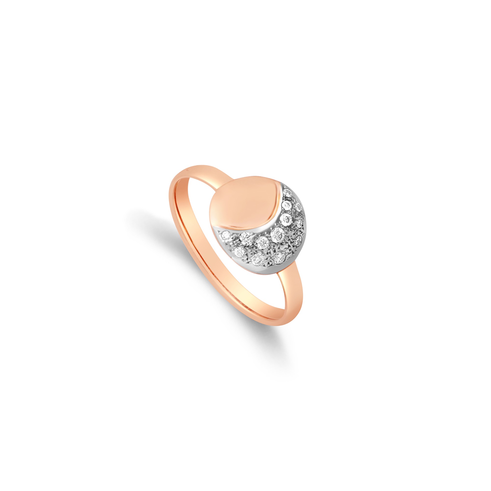 Anillo Sol y Luna en oro de 9kt con punto de luz - DODO