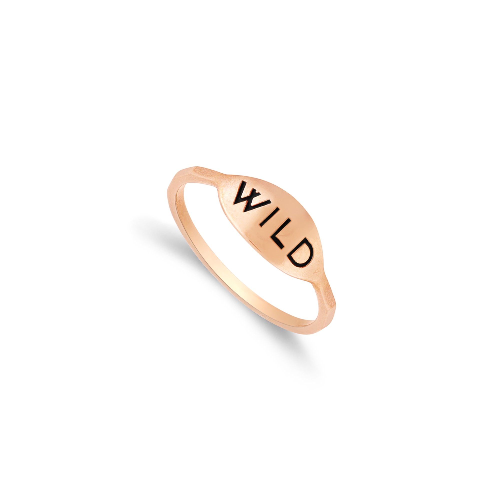 Anello in oro rosa con scritta Wild - DODO