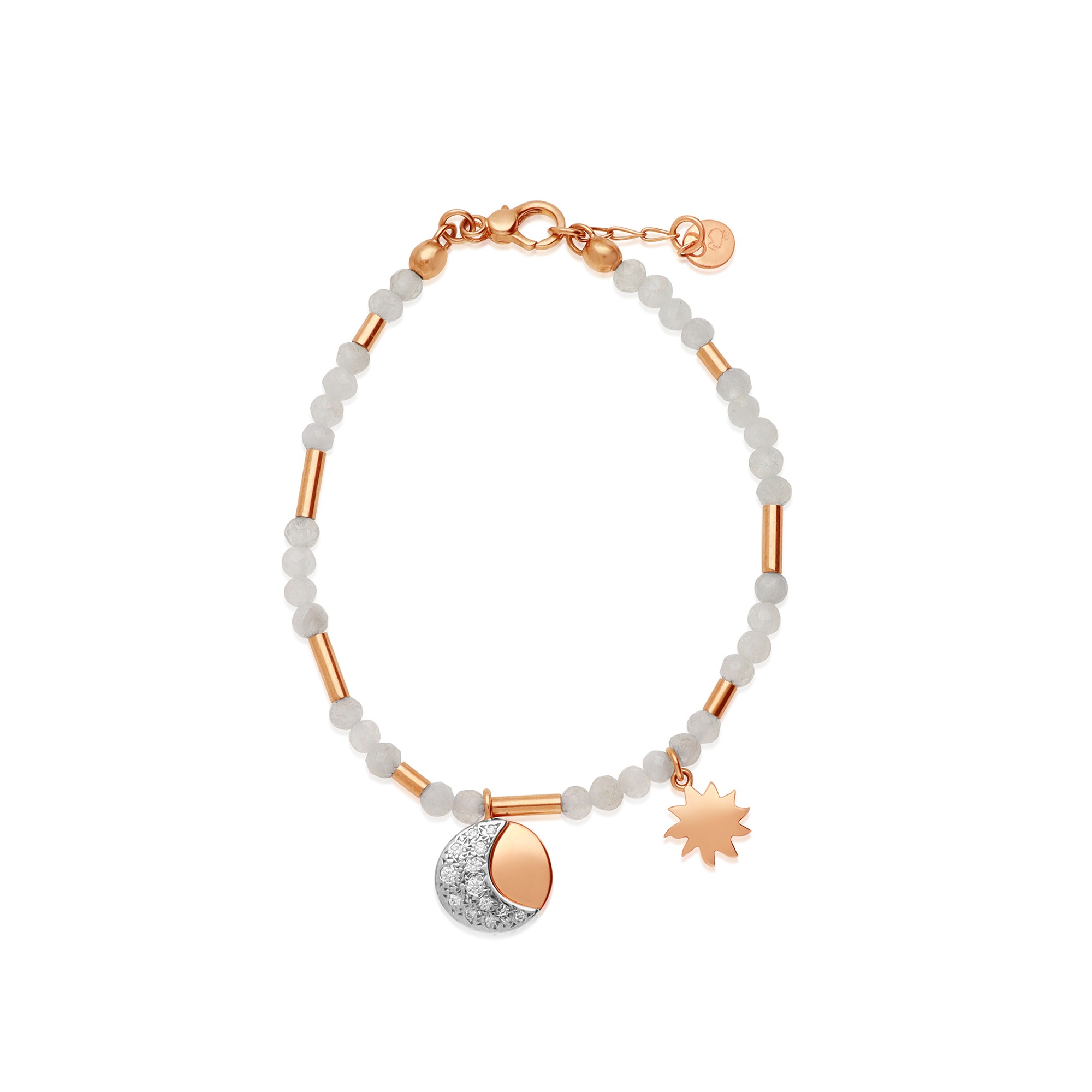 Pulsera Sol y Luna en oro de 9kt con diamantes - DODO