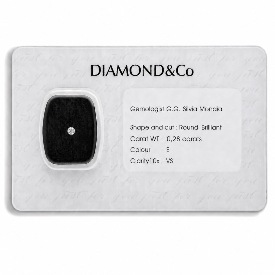 Blistered brilliant cut diamond 0.28 ct color E clarity VS - ORO&CO