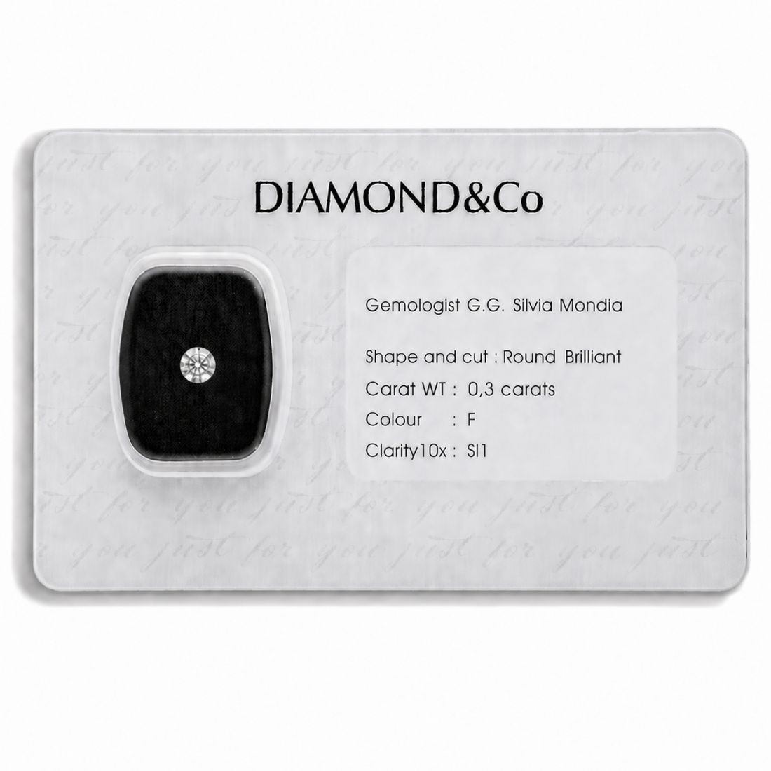 Blistered brilliant cut diamond 0.30 ct color F clarity SI1 - ORO&CO