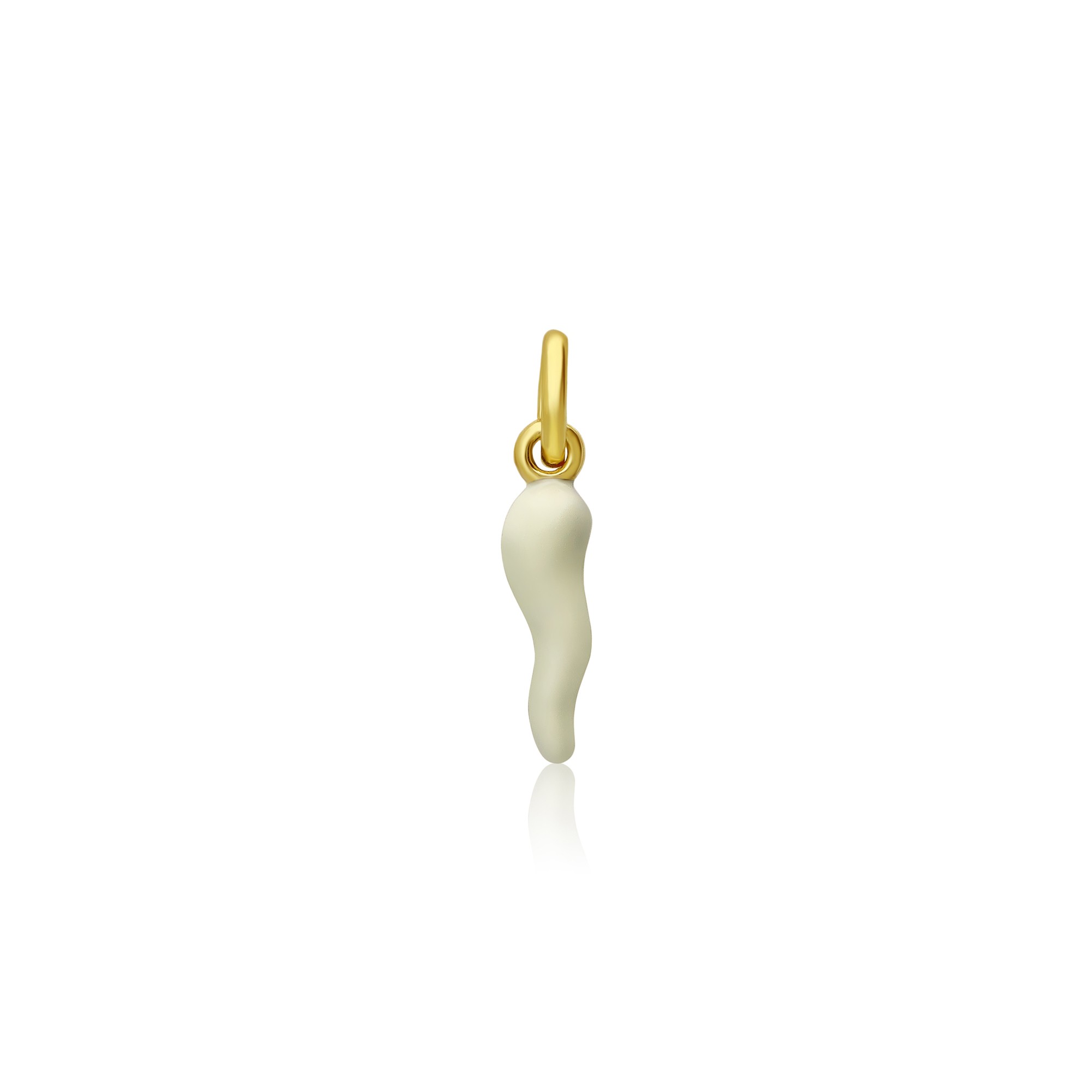 Charm Simboli en plata con cornetto blanco - LUXURY MILANO