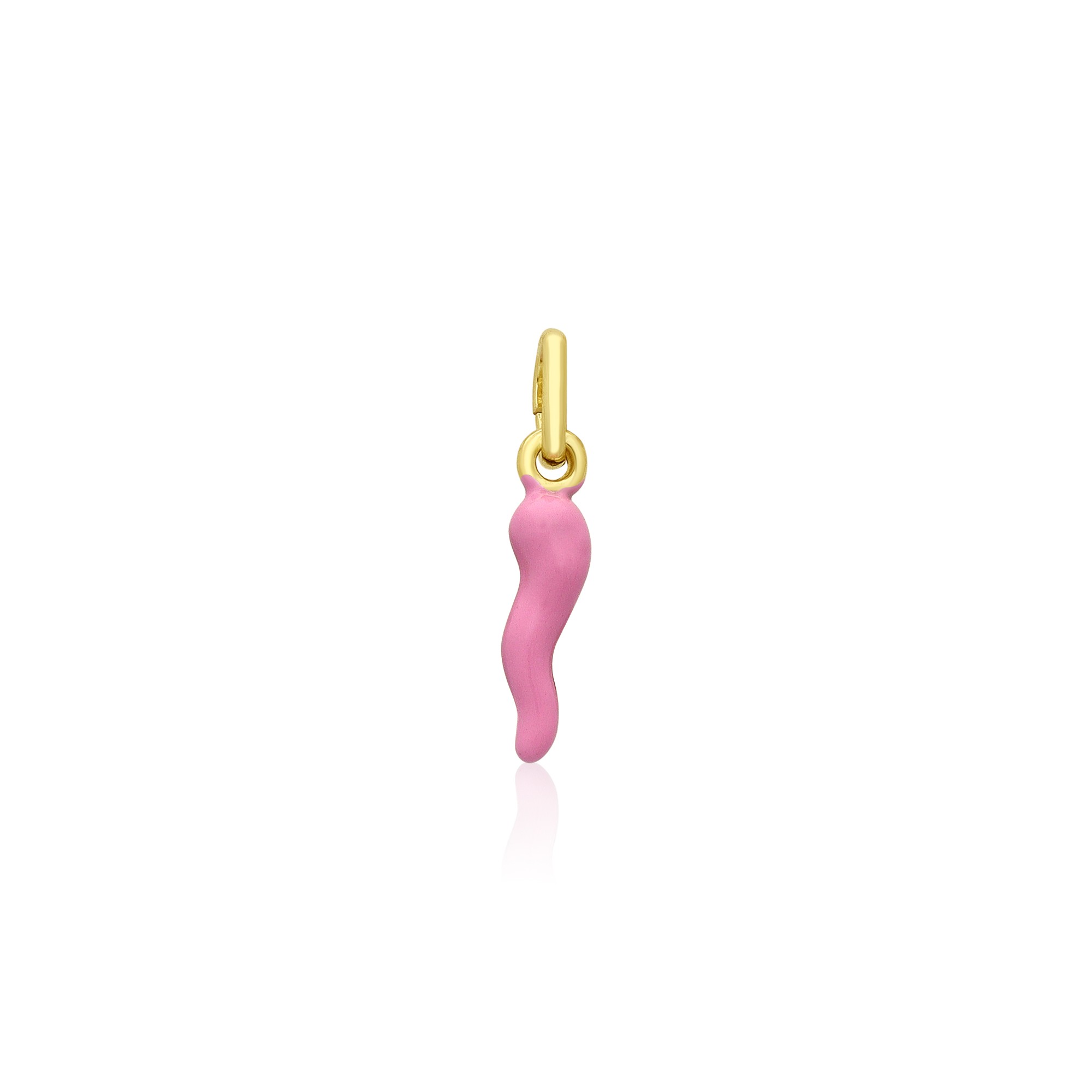 Charm Simboli en plata con cornetto rosa - LUXURY MILANO