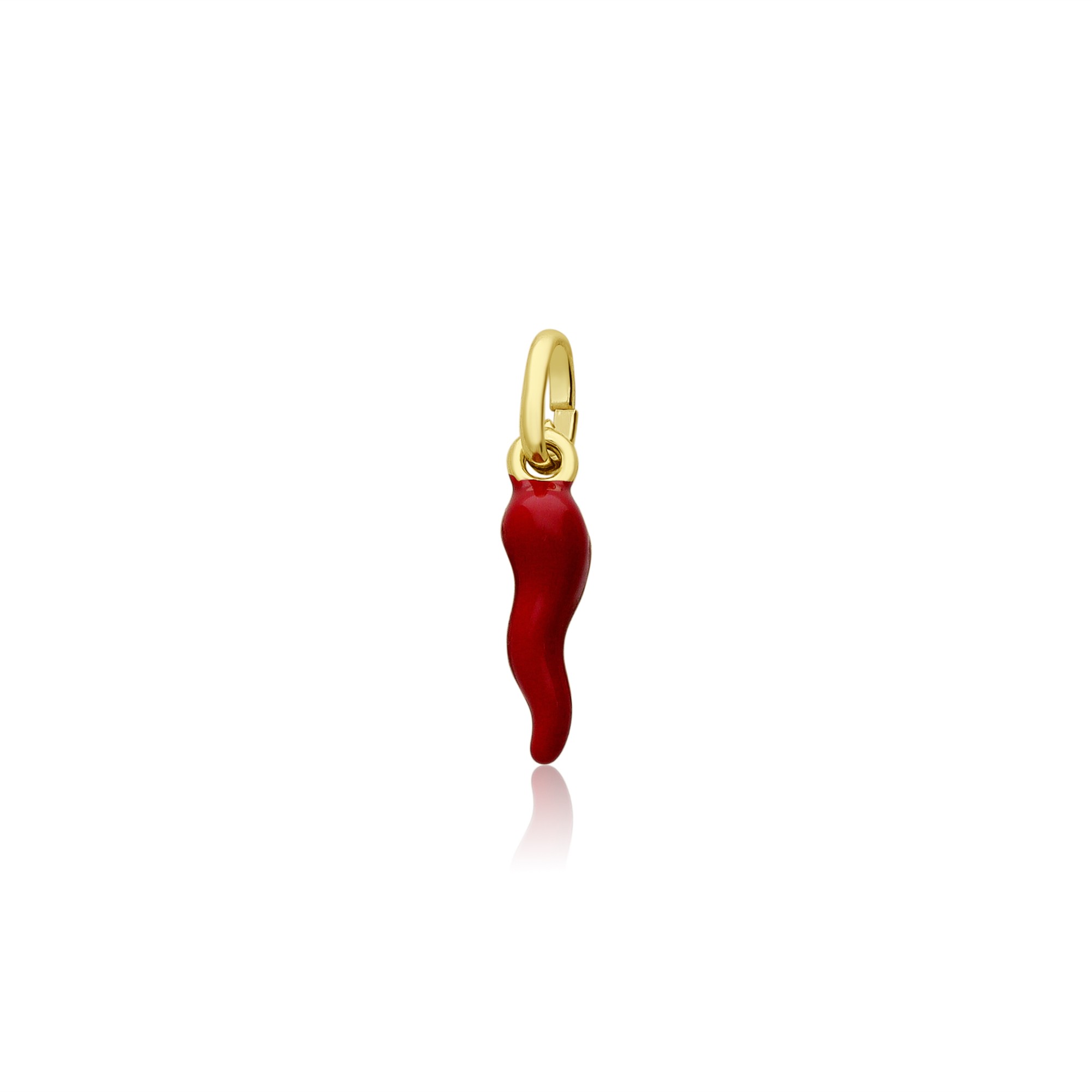 Charm Simboli en plata con cornetto rojo - LUXURY MILANO