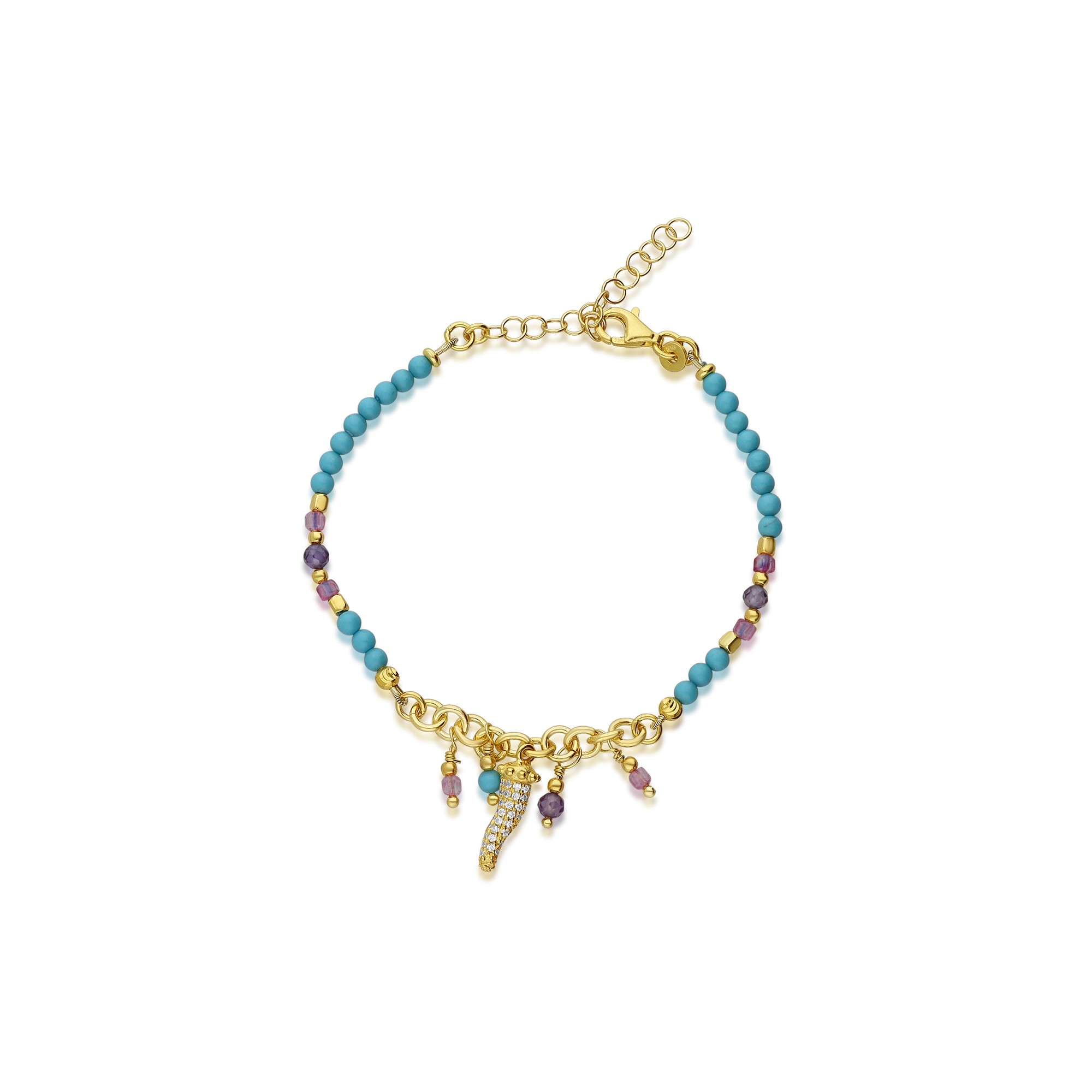 Pulsera Simboli en plata y espinelas - LUXURY MILANO