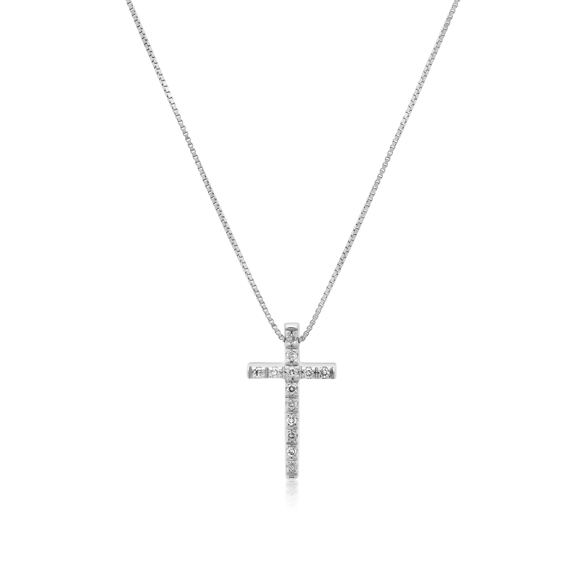 Collana Croce in oro e diamante - LUXURY MILANO