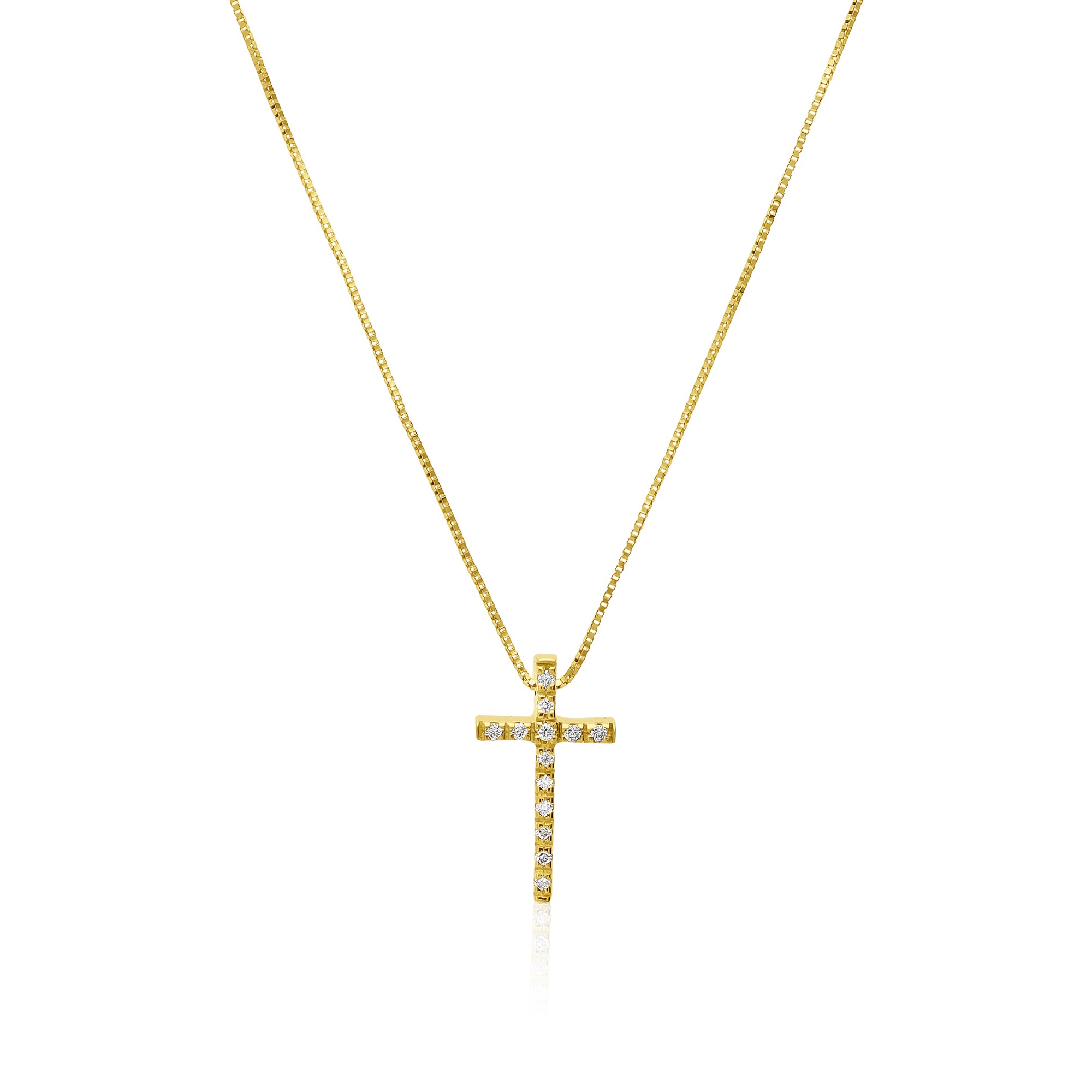 Collana Croce in oro e diamante - LUXURY MILANO