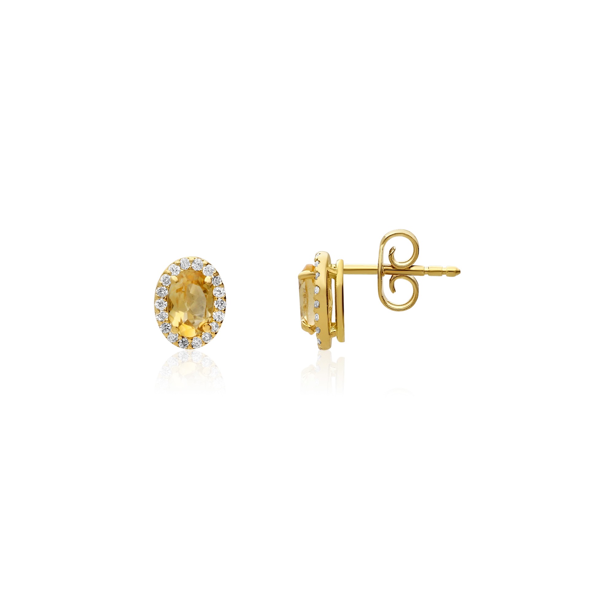 Pendientes de oro con cuarzo citrino - LUXURY MILANO