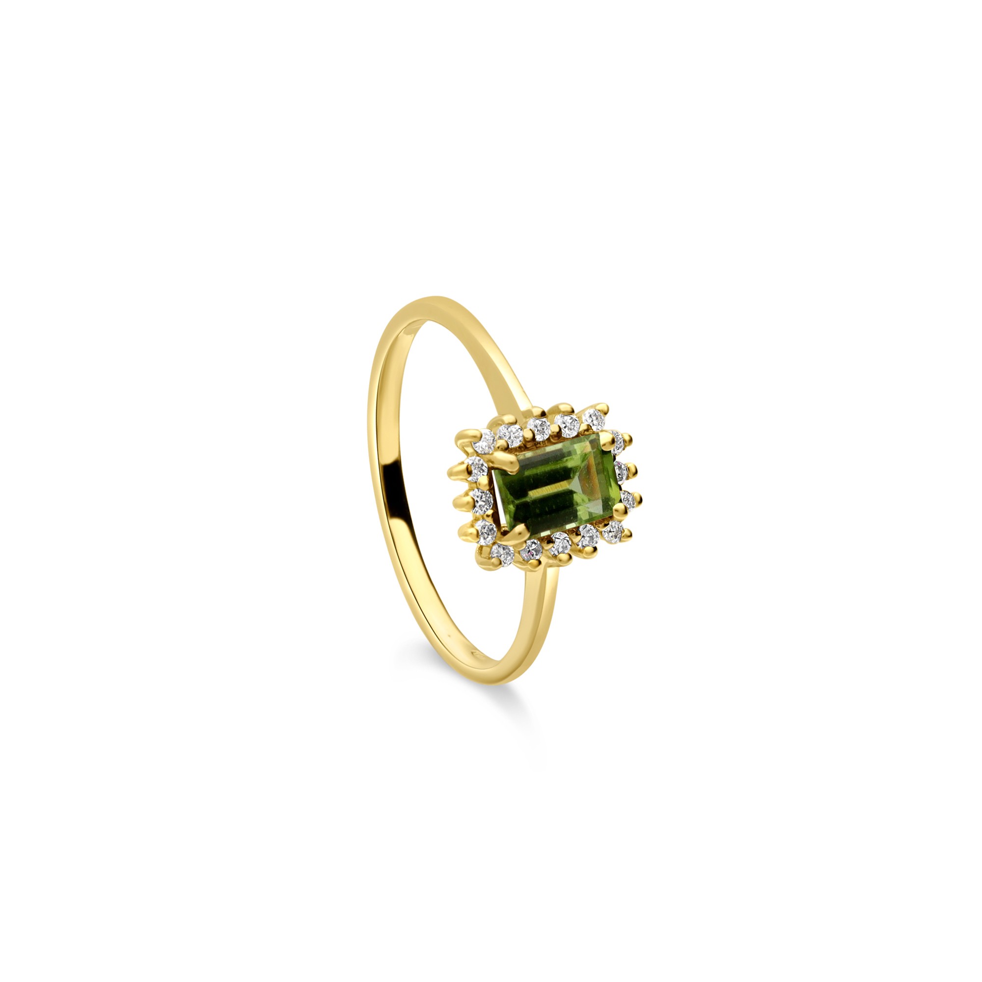 Gold ring with peridot - LUXURY MILANO