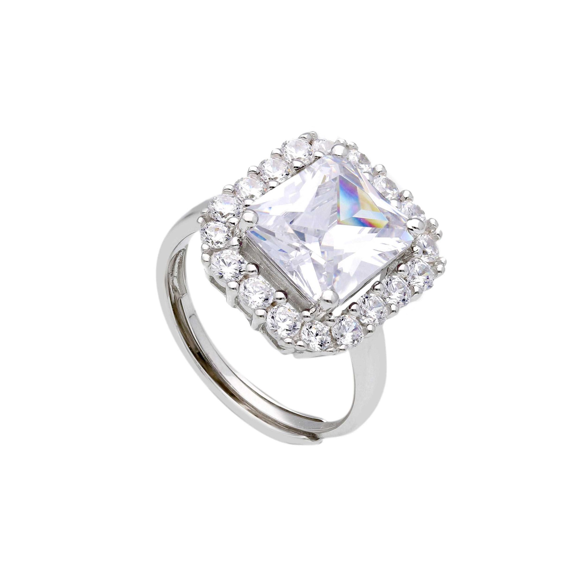 Anillo de plata 925 con circonita blanca central ORO&CO 925 - ORO&CO 925