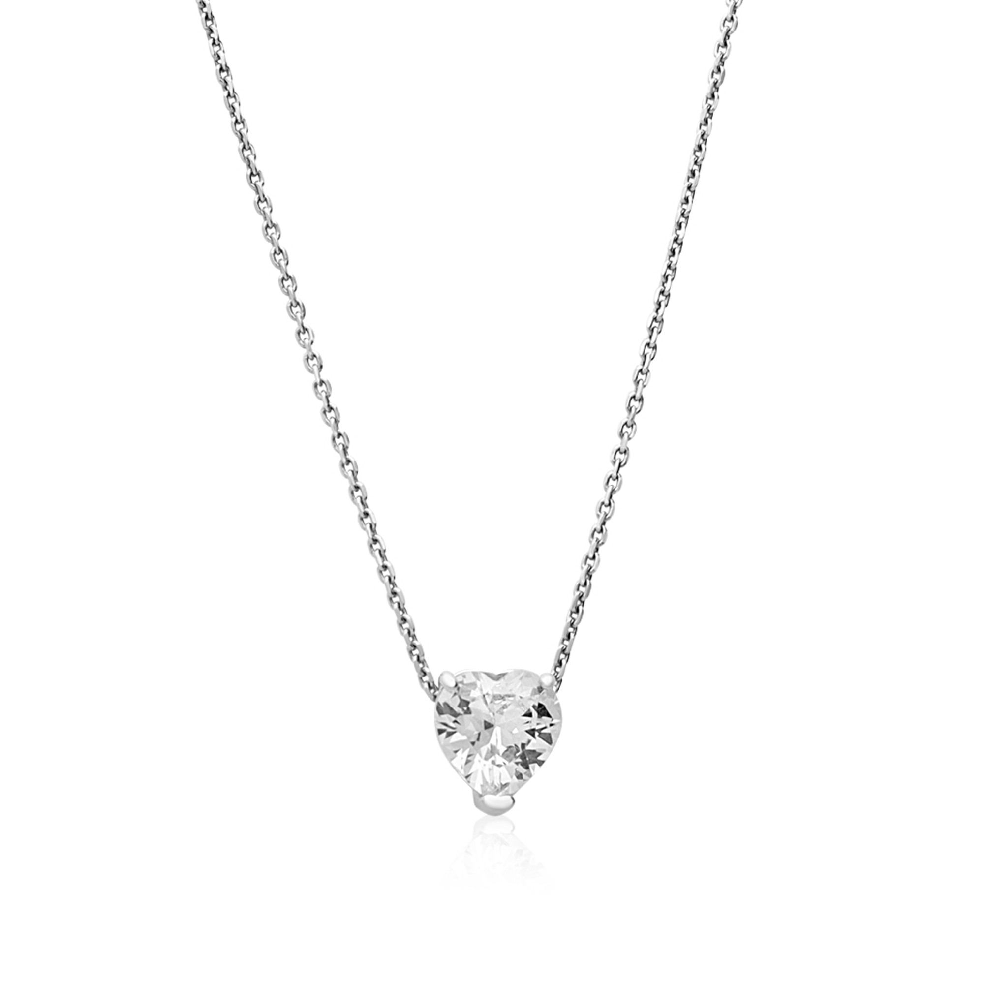Necklace with heart pendant in 925 sterling silver - LUXURY MILANO
