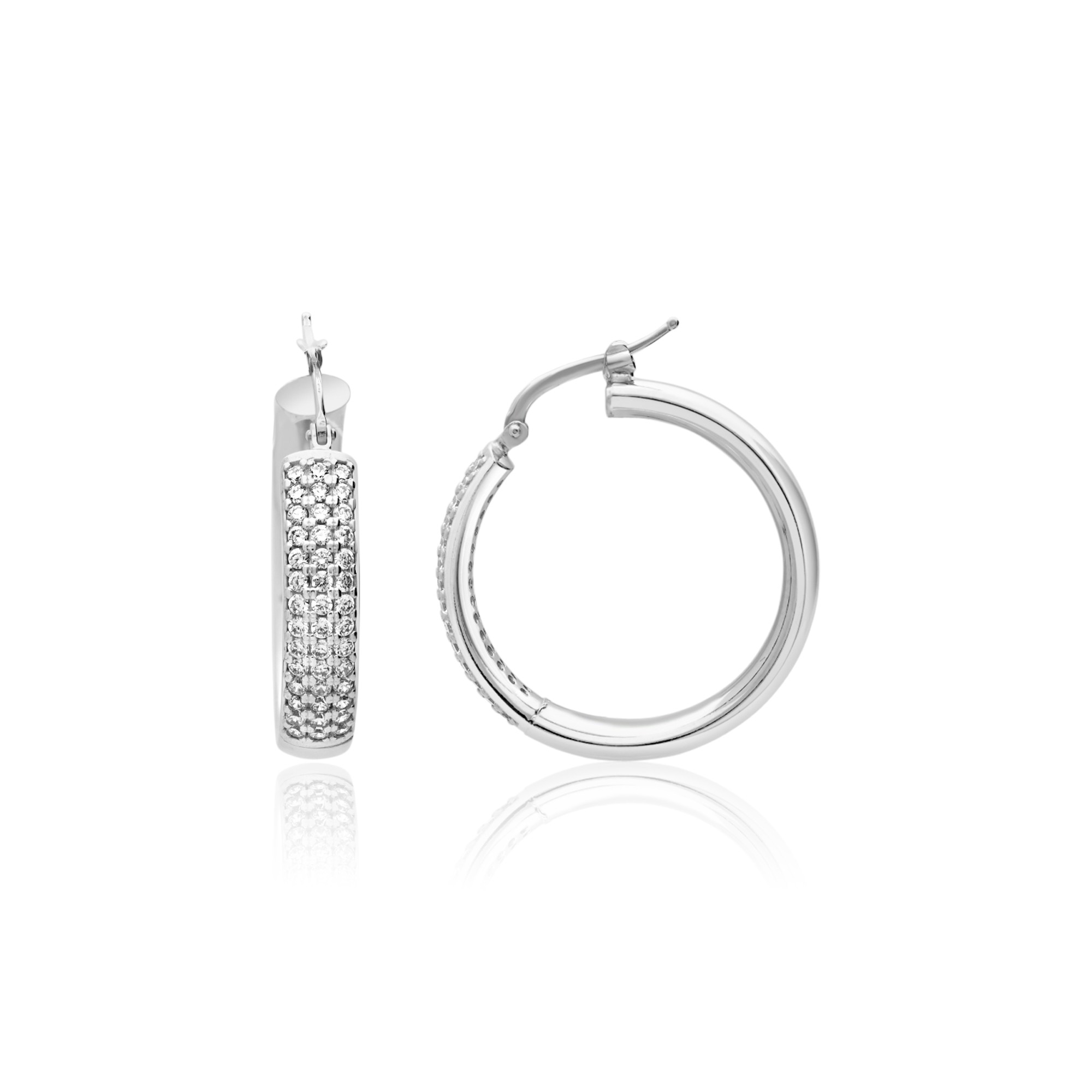 Pendientes de aro en plata de ley 925 - LUXURY MILANO