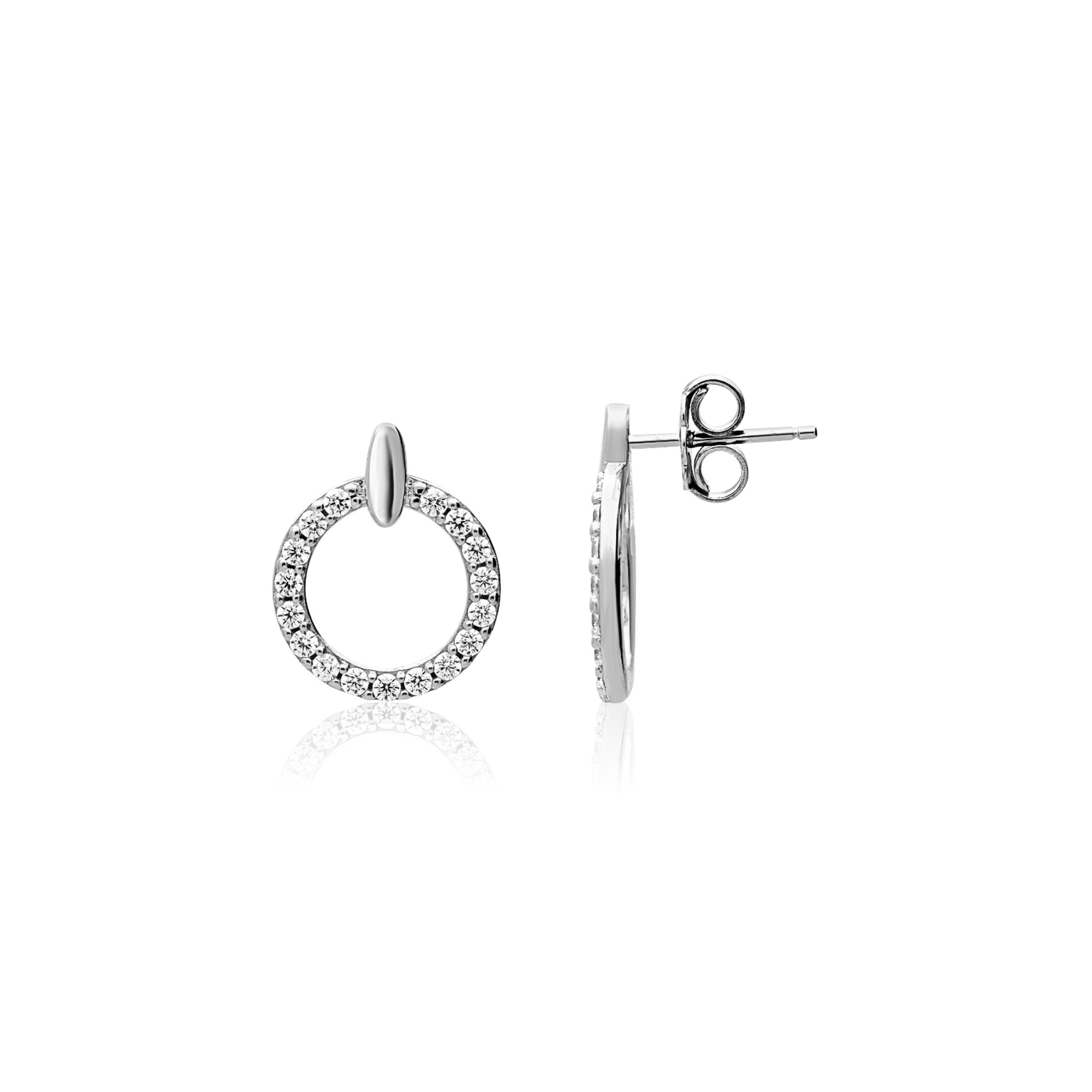 Stud earrings in 925 sterling silver with zirconia - LUXURY MILANO