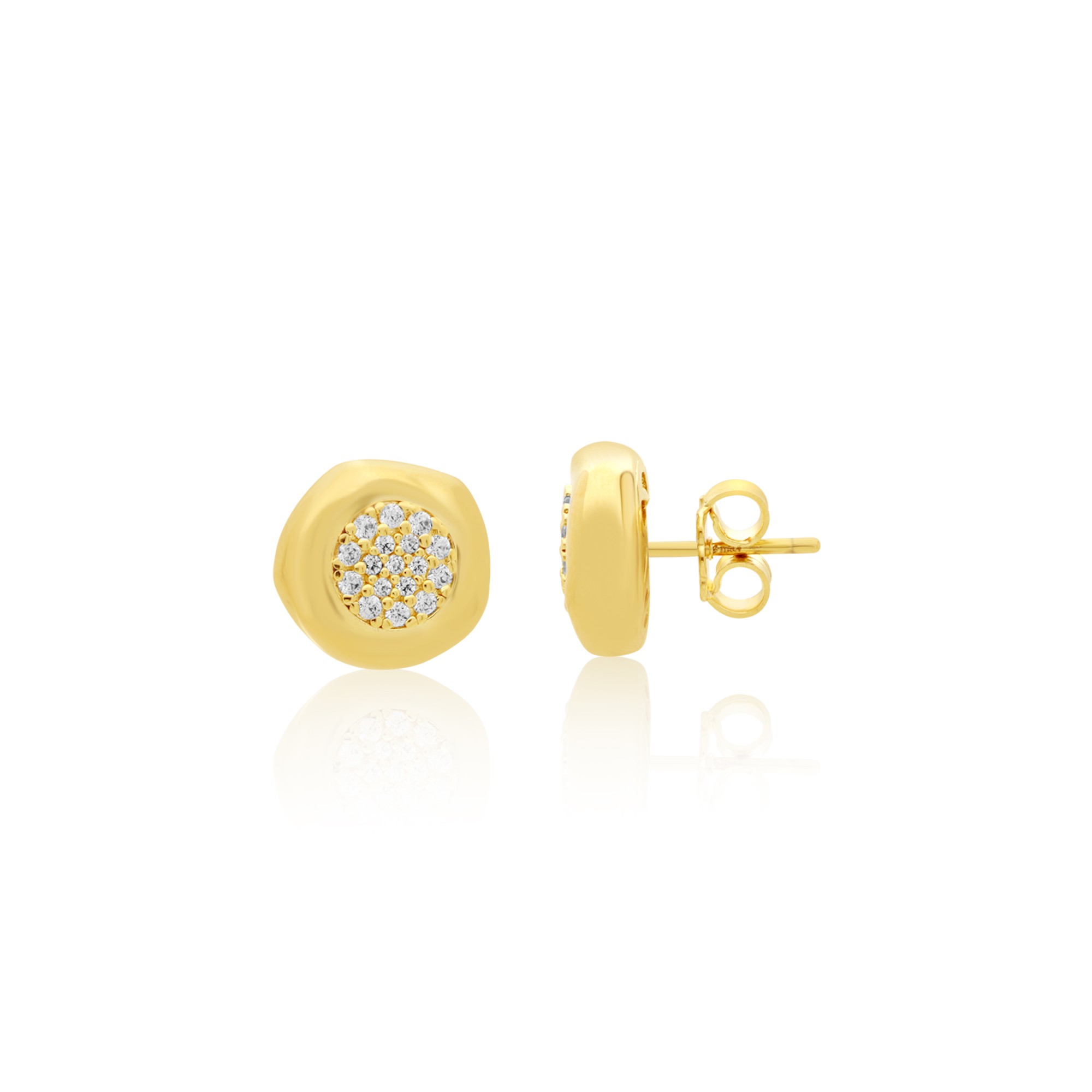Stud earrings in 925 sterling silver with zirconia - LUXURY MILANO