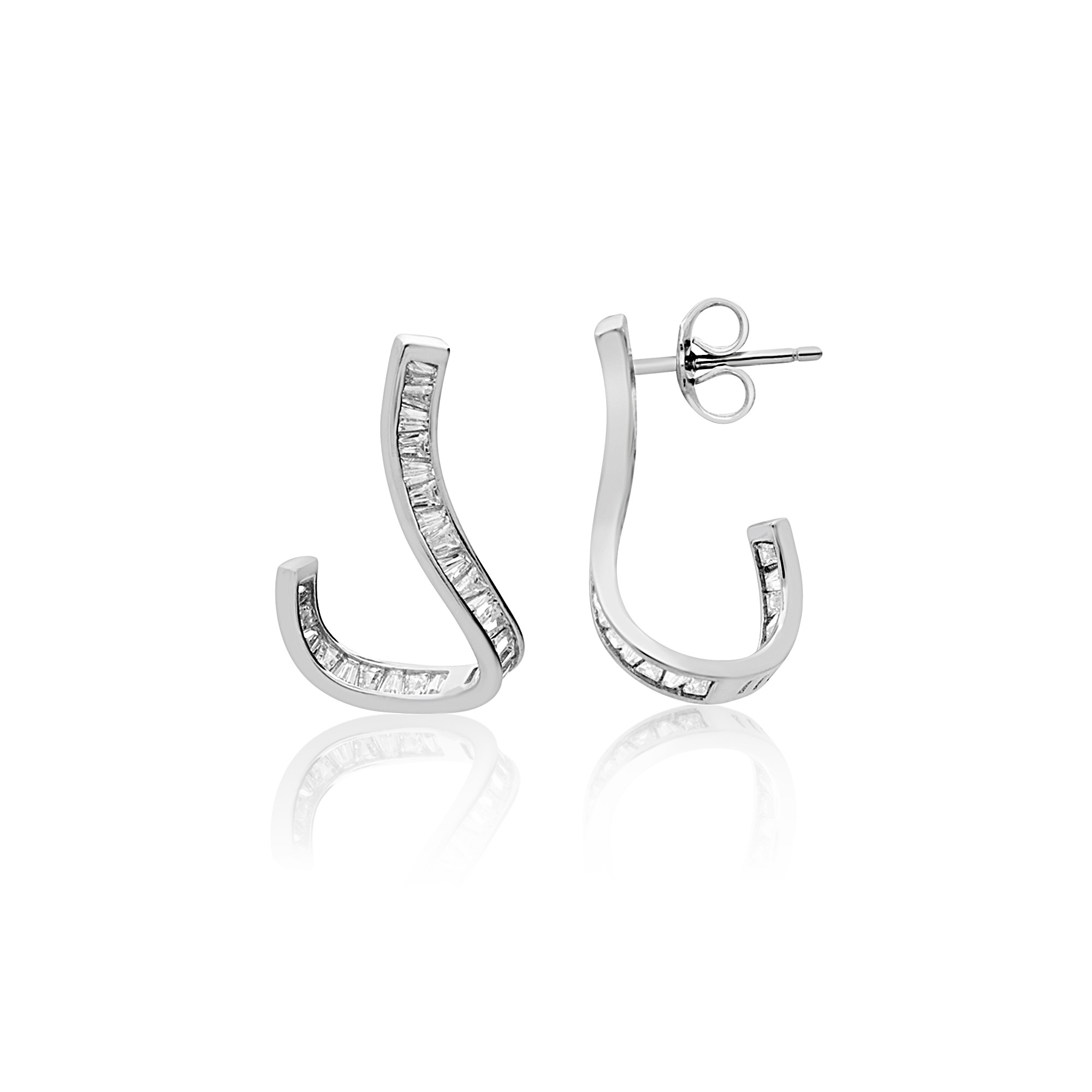 Pendientes en plata de ley 925 con circonitas - LUXURY MILANO