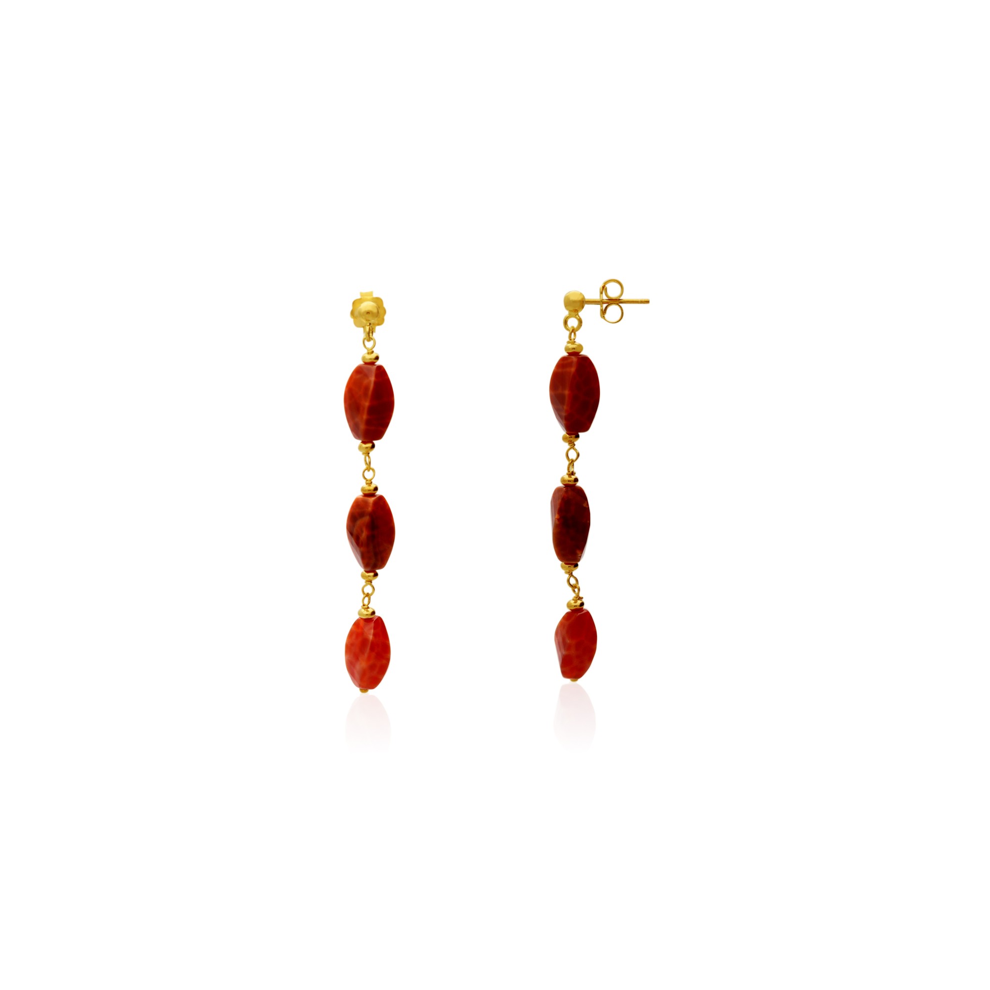 Pendientes en plata de ley 925 con piedra de &aacute;gata - TOSCANA BY ETRUSCA