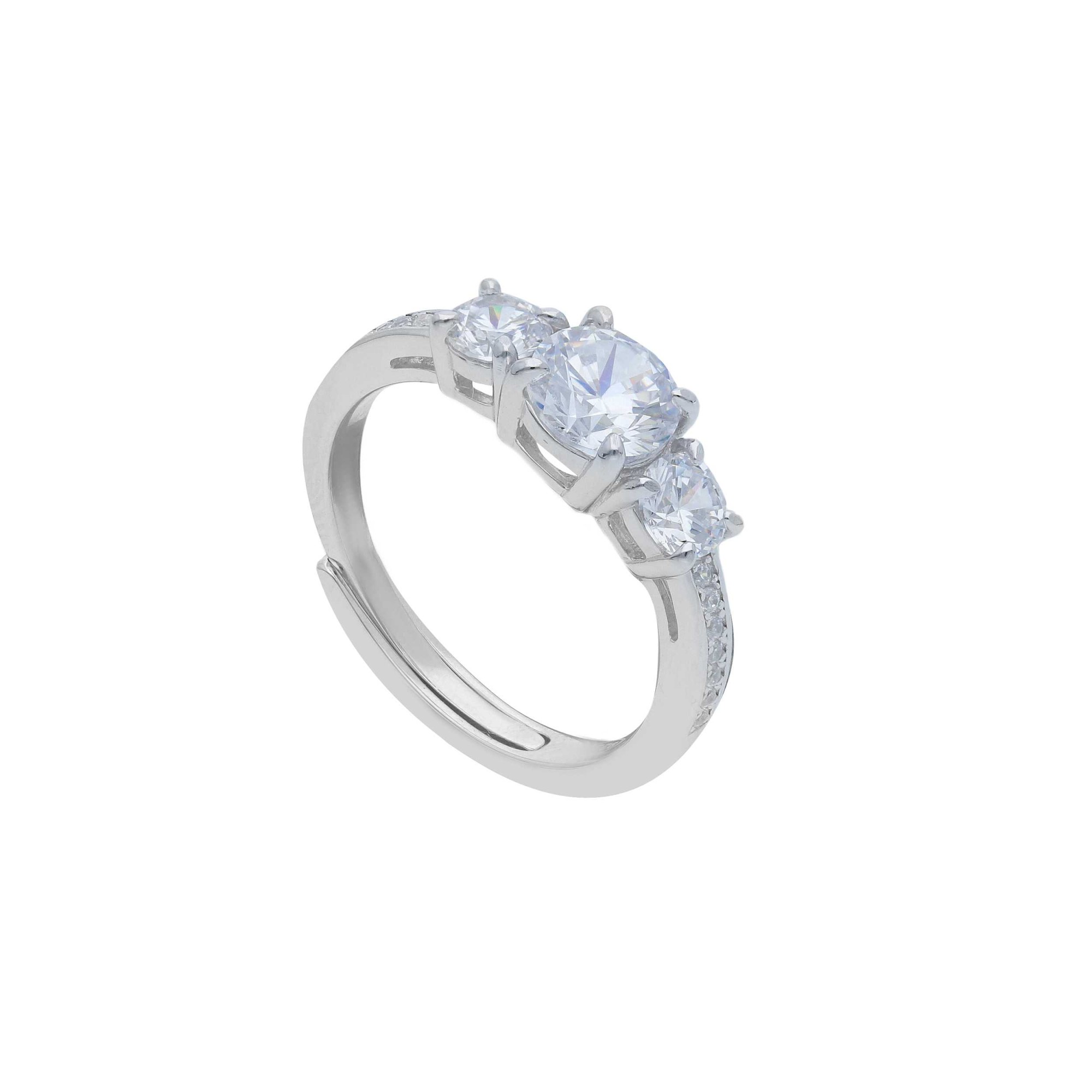 Anello trilogy in argento 925 con zirconi bianchi ORO&CO 925 - ORO&CO 925