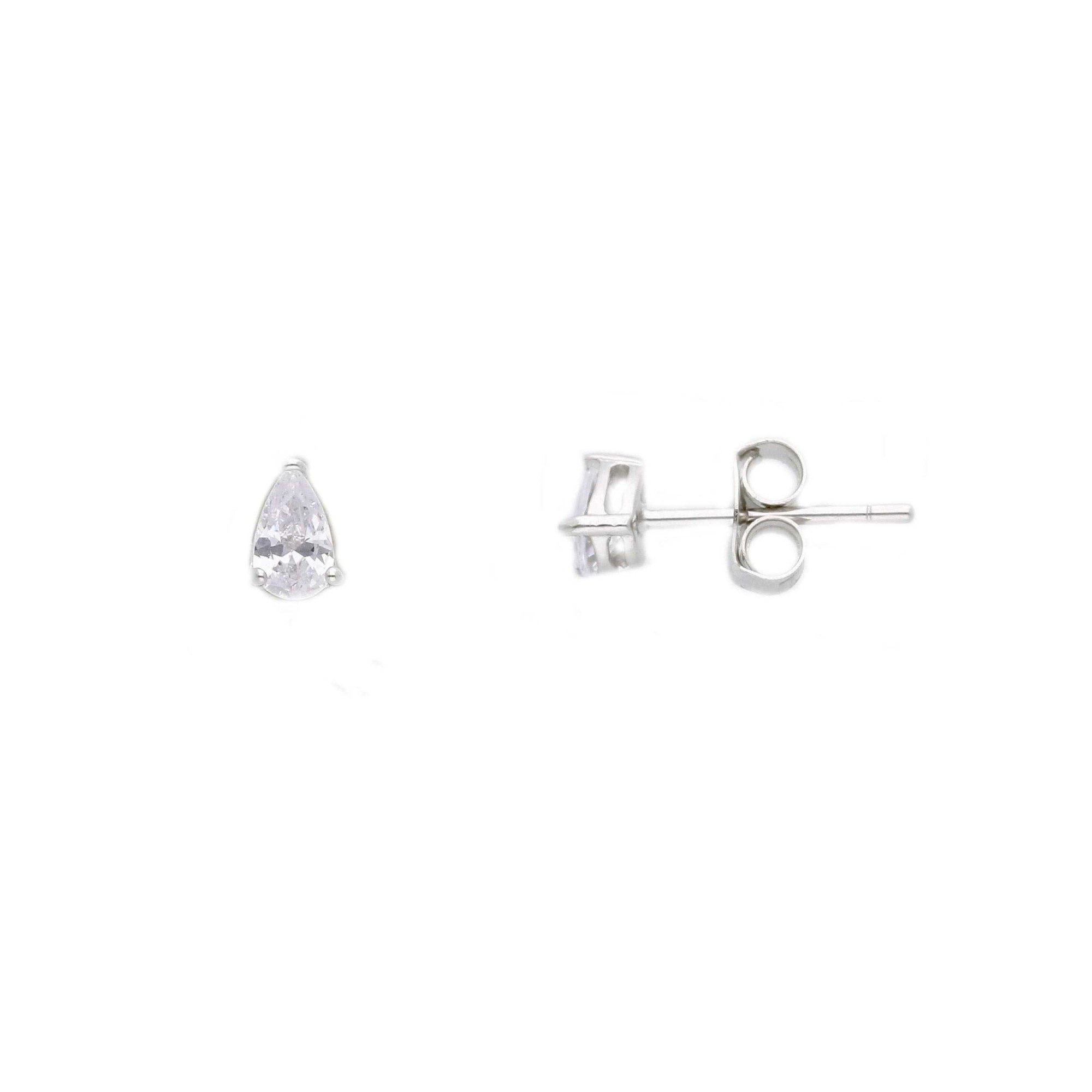 Pendientes punto de luz en plata con circonitas gota ORO&CO 925 - ORO&CO 925