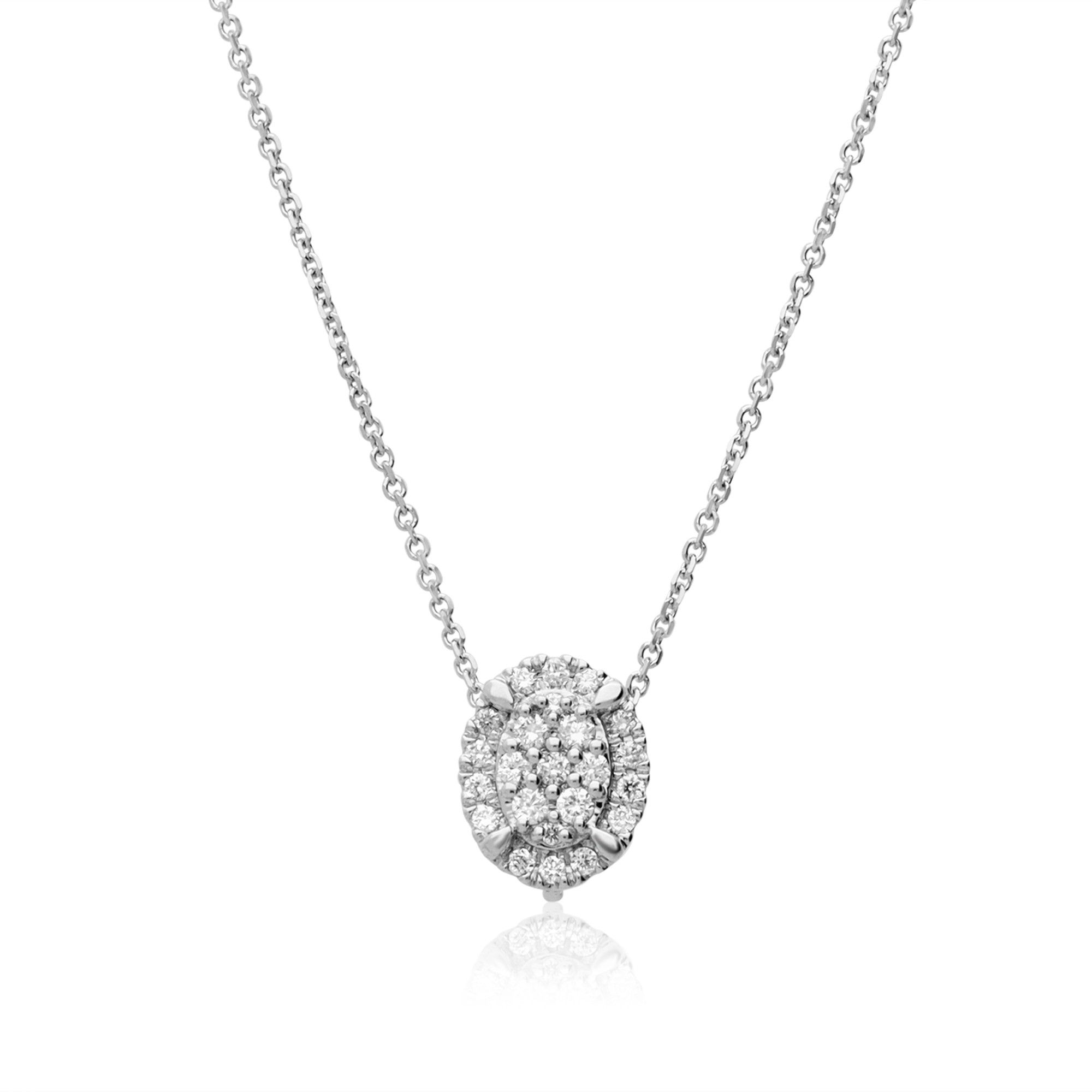 Collana ovale in oro bianco 18 kt con diamanti Ginevra Alfieri & St. John - ALFIERI & ST. JOHN