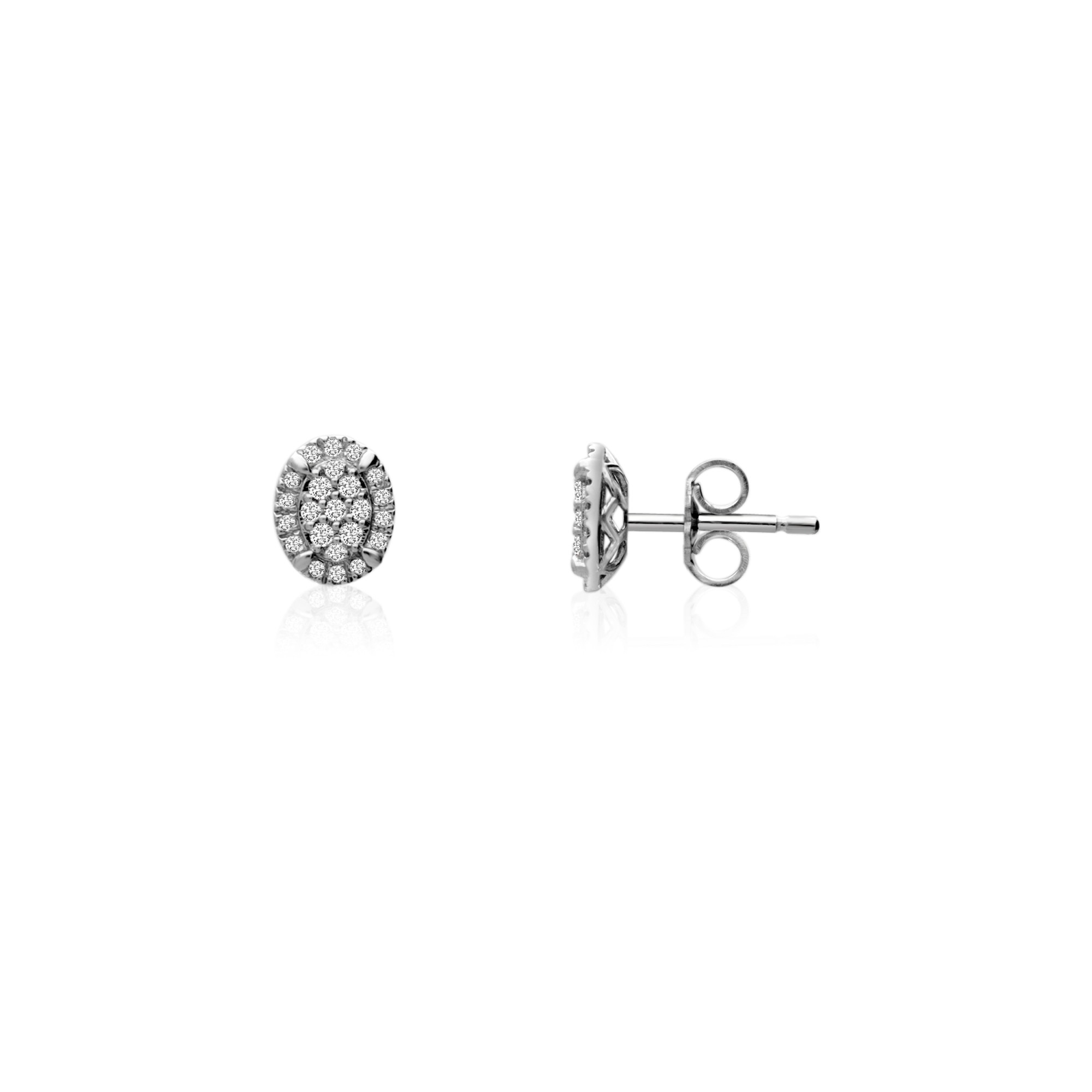 Orecchini ovali in oro bianco 18 kt con diamanti Ginevra Alfieri & St. John - ALFIERI & ST. JOHN