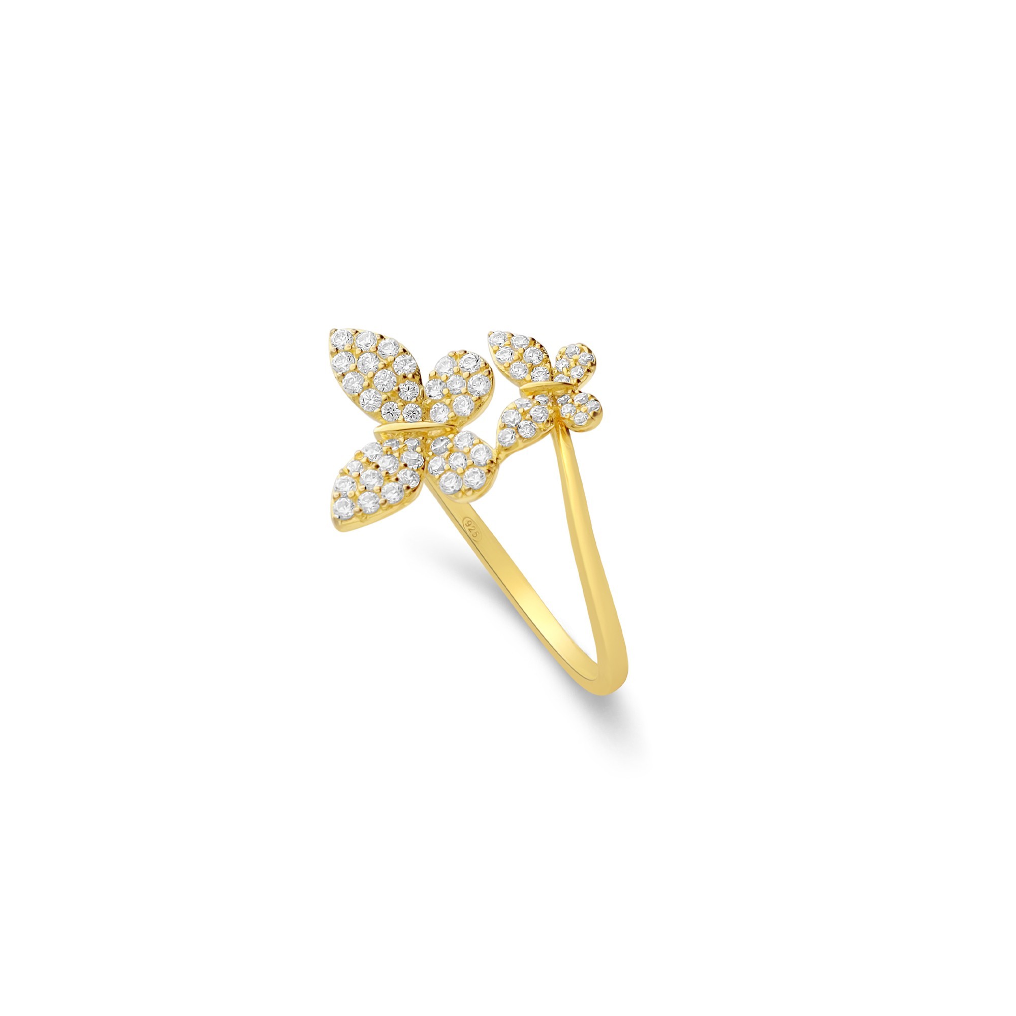 Anillo de plata dorada con pav&eacute; de circonitas blancas - ALFIERI & ST. JOHN 925