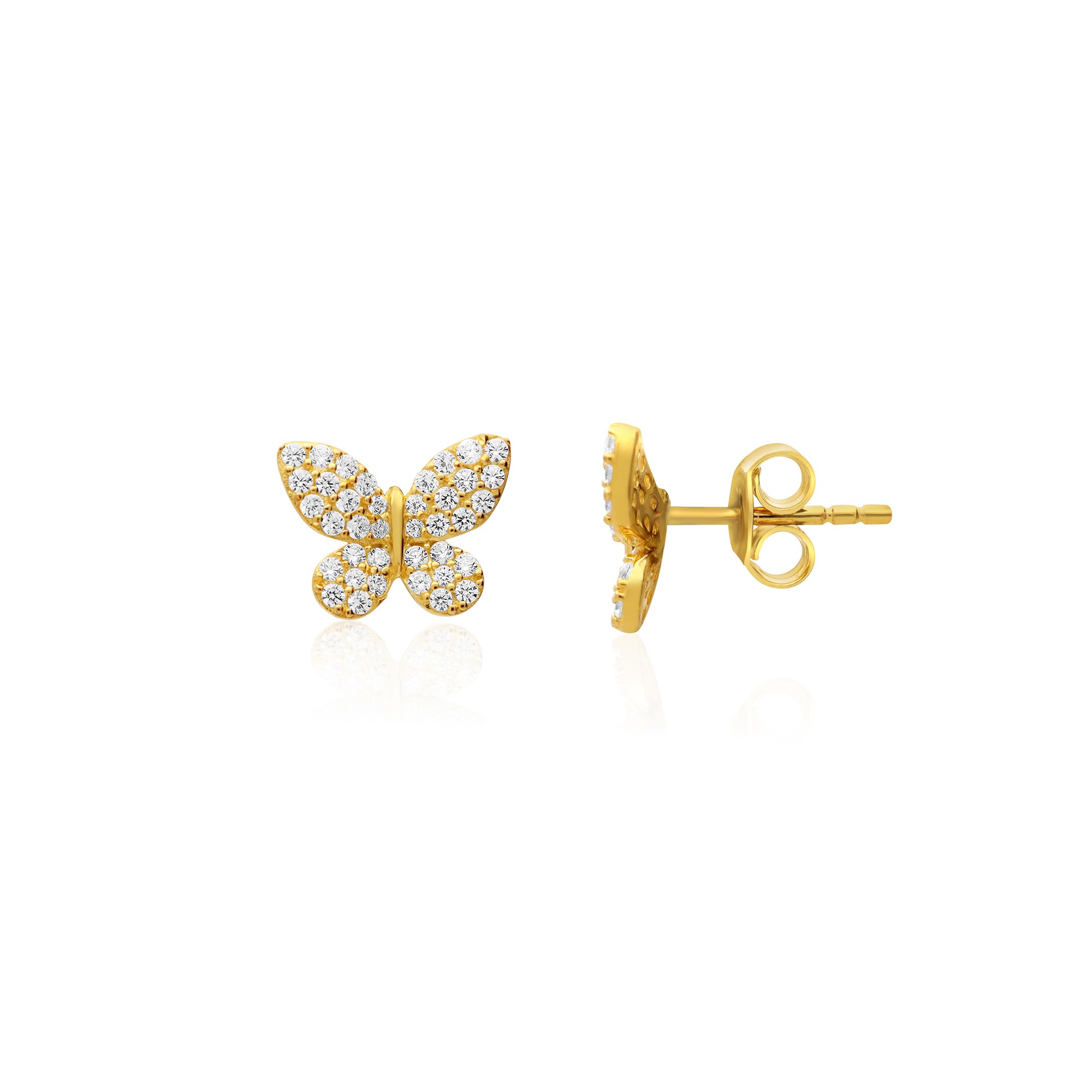 Pendientes de plata dorada con circonitas blancas - ALFIERI & ST. JOHN 925