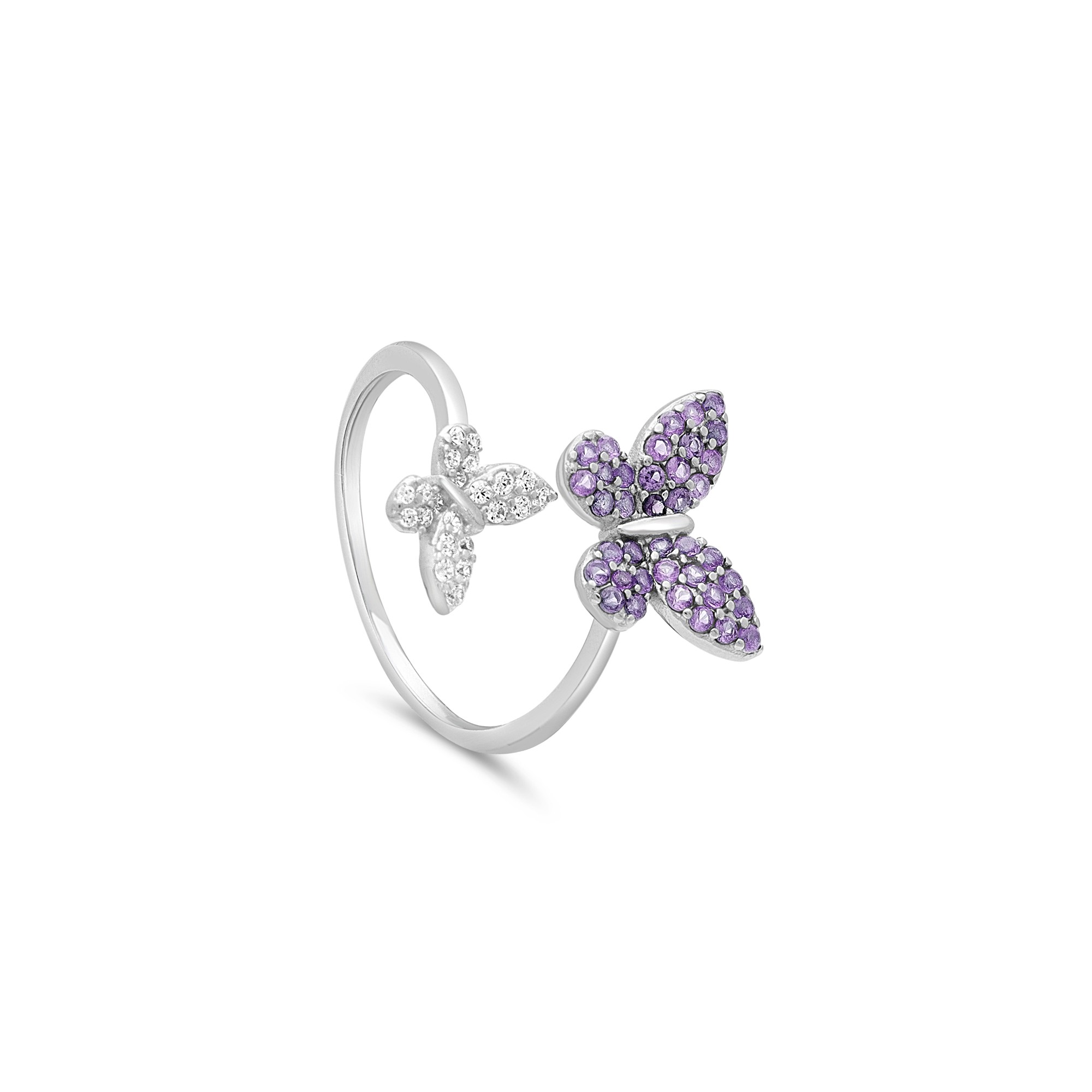 Anillo de plata con pav&eacute; de circonitas lila - ALFIERI & ST. JOHN 925