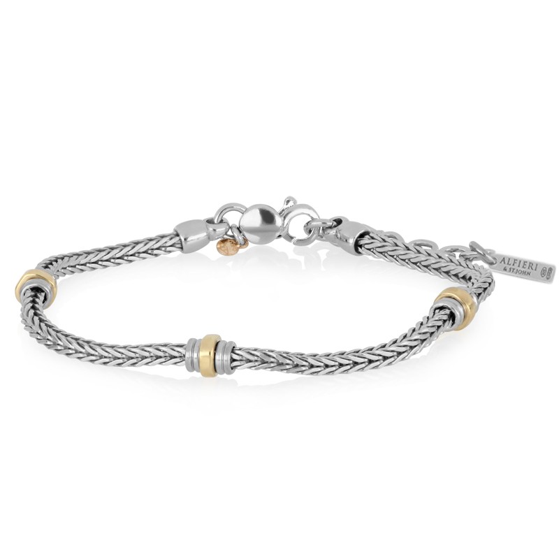 Bracciale in argento ancora e diamante nero - ALFIERI & ST. JOHN