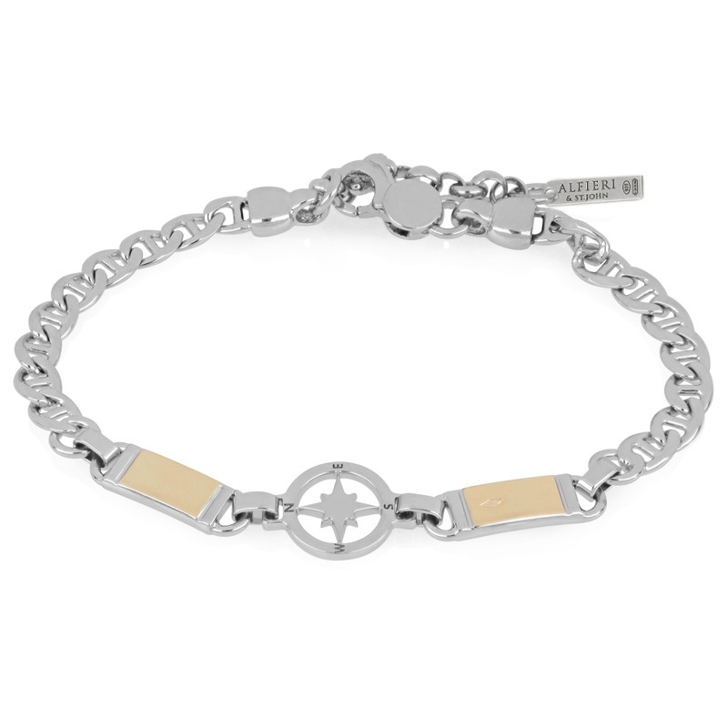 Bracciale in argento targhetta oro - ALFIERI & ST. JOHN