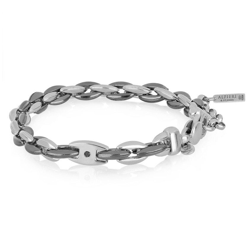 Bracciale in argento rodiato nero e diamante - ALFIERI & ST. JOHN