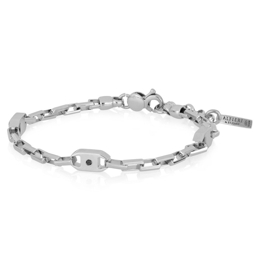 Bracciale in argento rodiato e diamante - ALFIERI & ST. JOHN