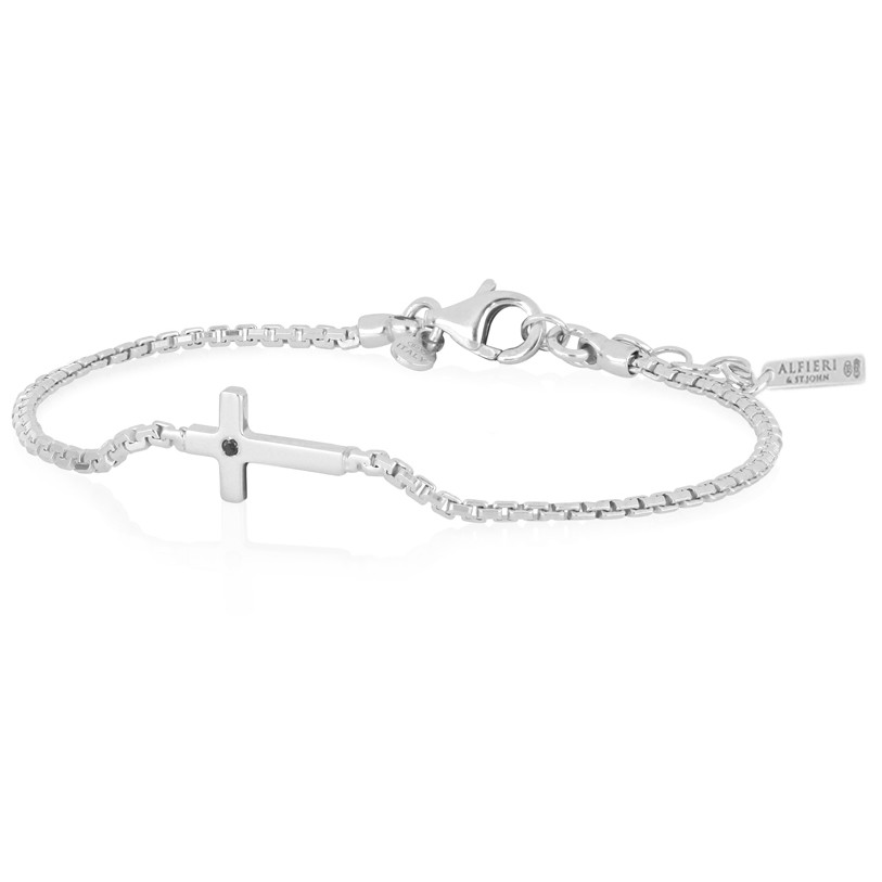 Bracciale in argento rodiato e diamante - ALFIERI & ST. JOHN
