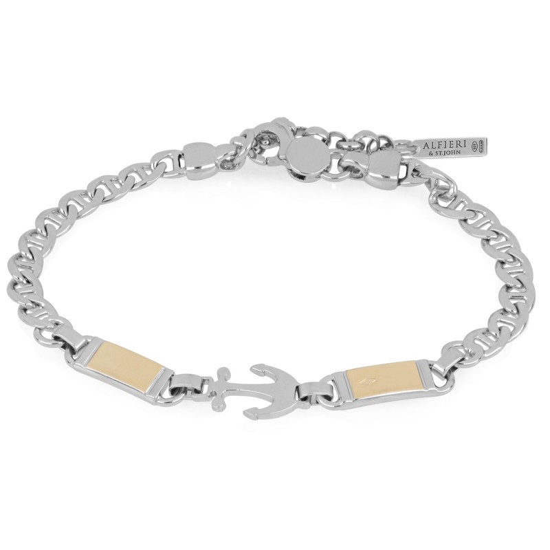 Bracciale in argento ancora e oro - ALFIERI & ST. JOHN