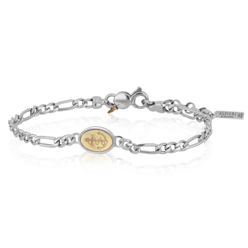 Bracciale in argento ancora e charm oro - ALFIERI & ST. JOHN