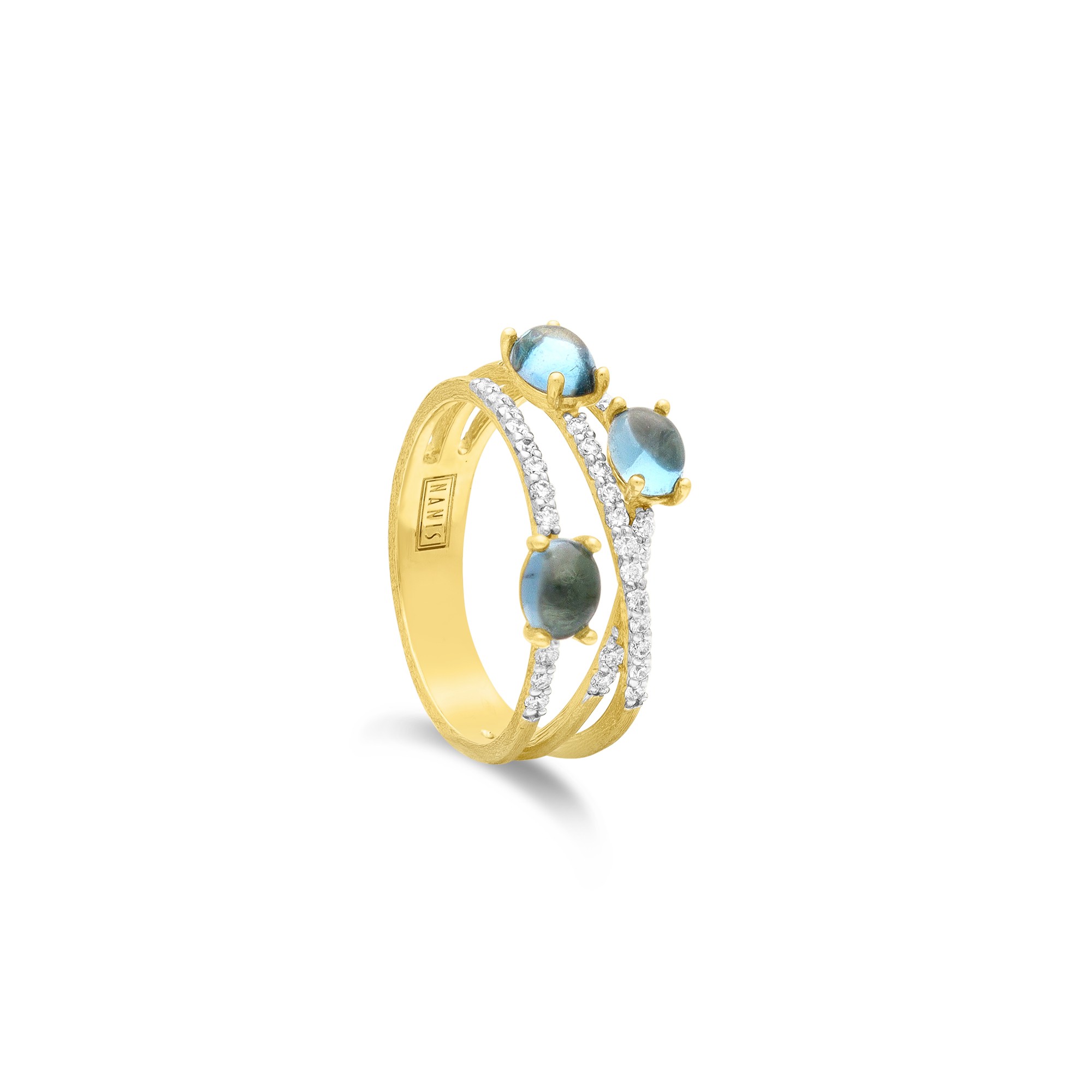 Anello Dancing Azzure in oro e diamanti - NANIS