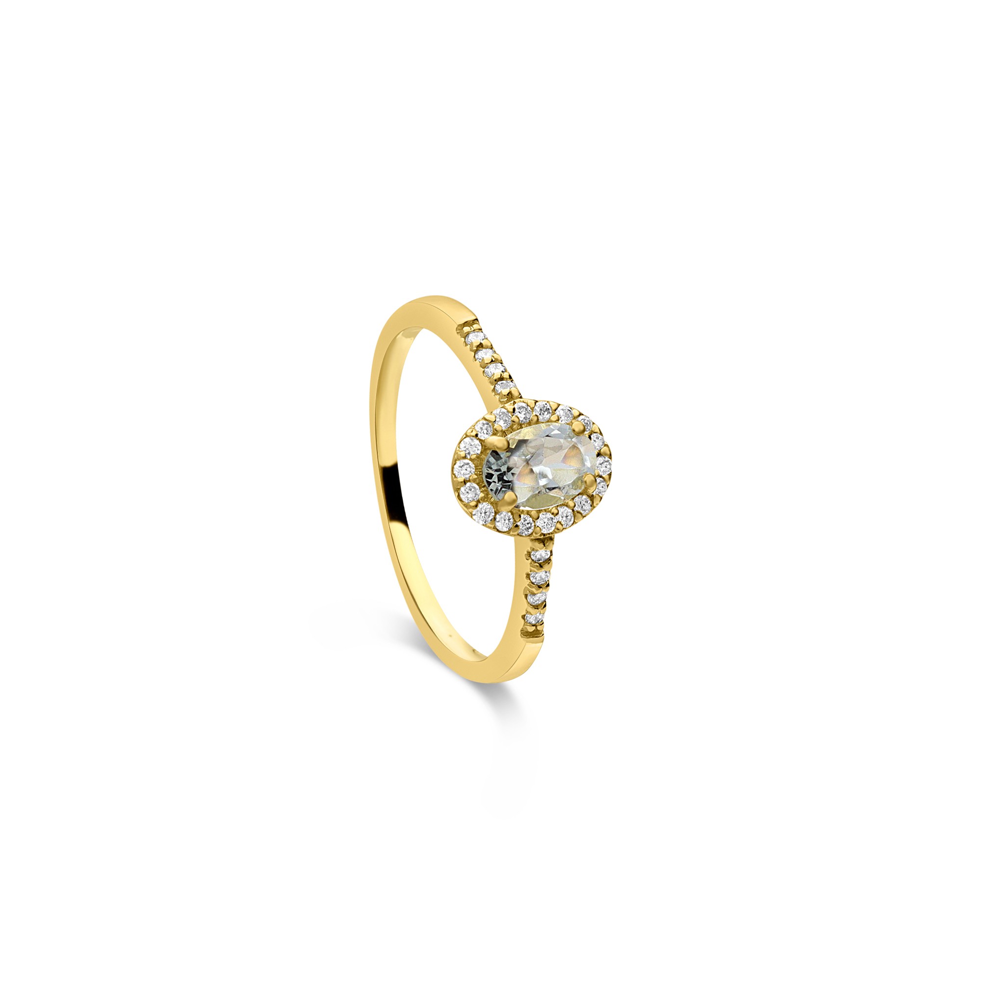 Gold ring with aquamarine - LUXURY MILANO