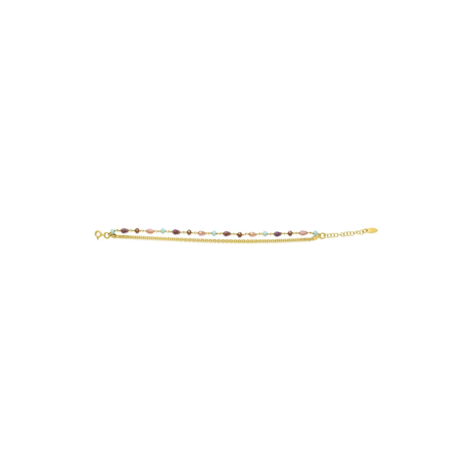 Dream bracelet in silver multi-strand with pink stones - LUXURY MILANO