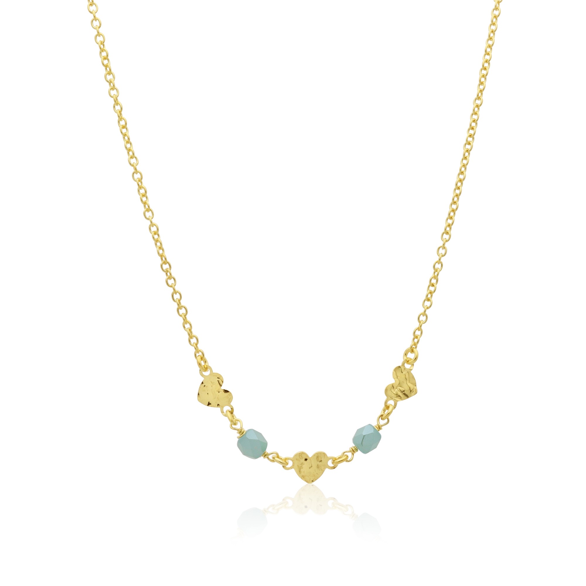 Collana Dream in argento con cuori e pietre azzurre - LUXURY MILANO