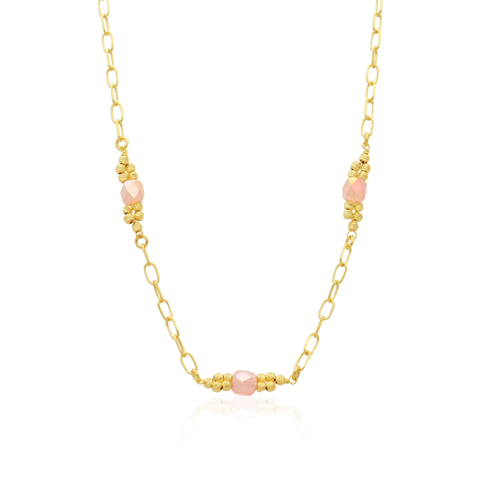 Collar Dream en plata y piedras rosas - LUXURY MILANO