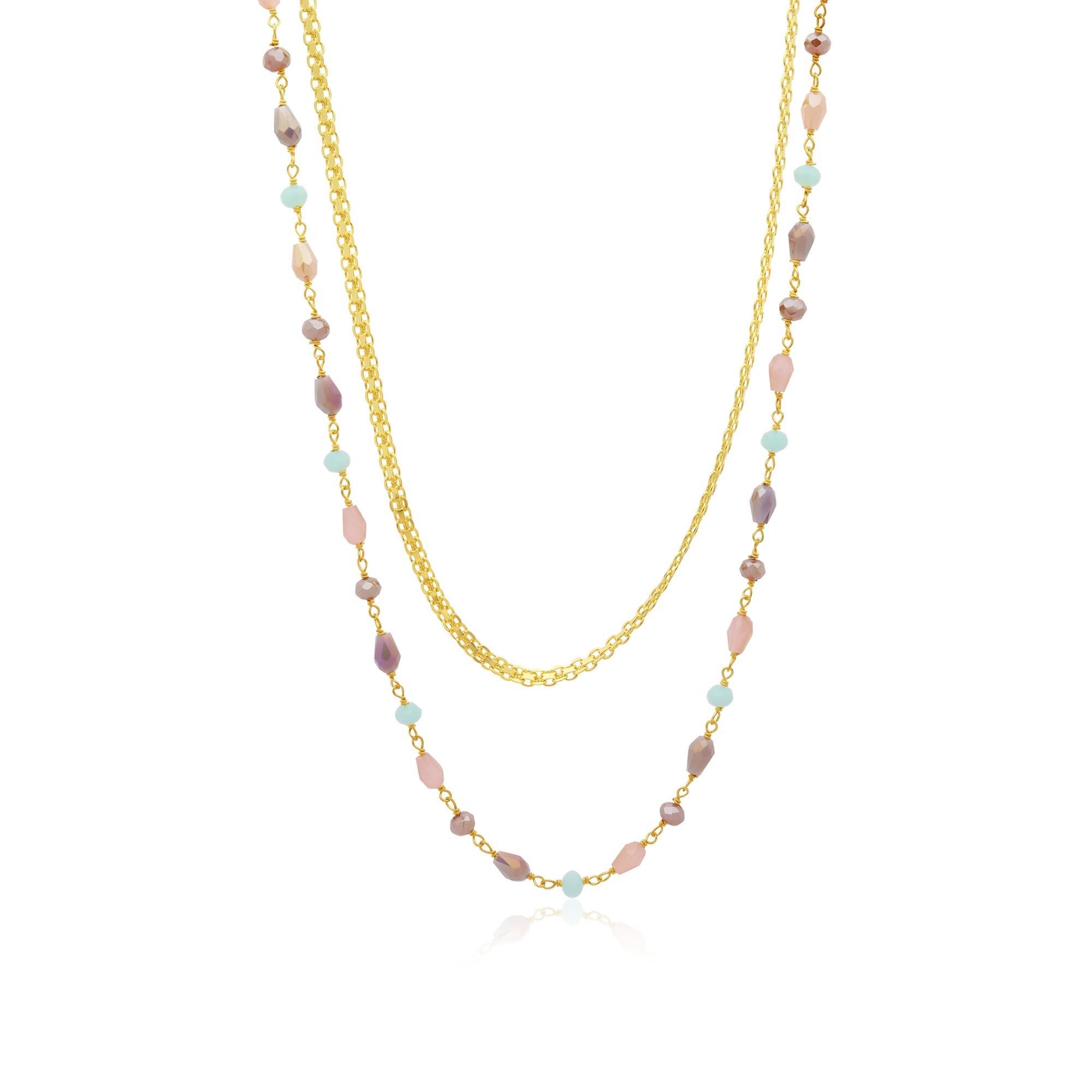 Dream necklace in silver with colored stones - LUXURY MILANO