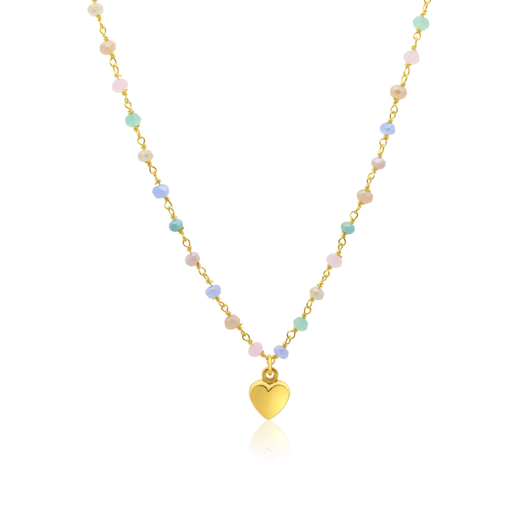 Collana Dream in argento con pietre rosa, azzurre e bianche - LUXURY MILANO