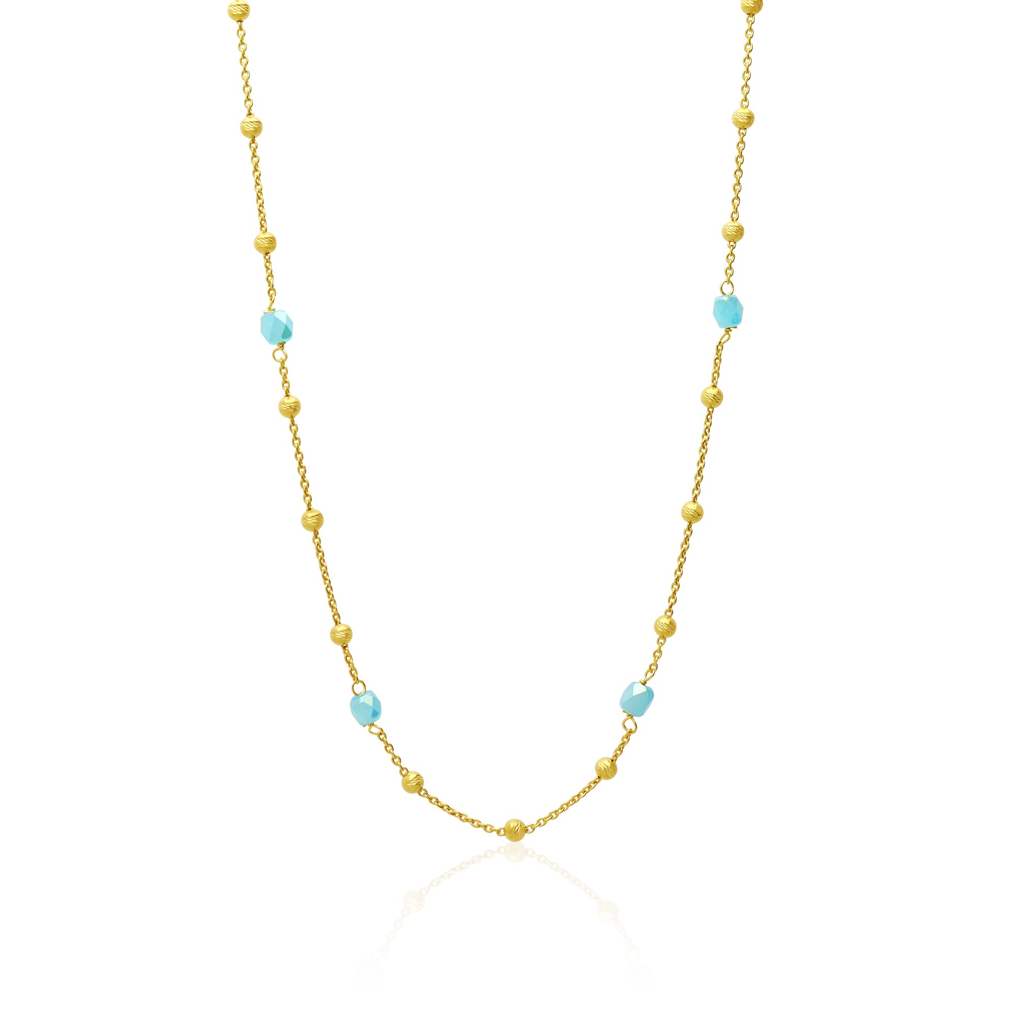 Collana Dream in argento con perle azzurre. - LUXURY MILANO