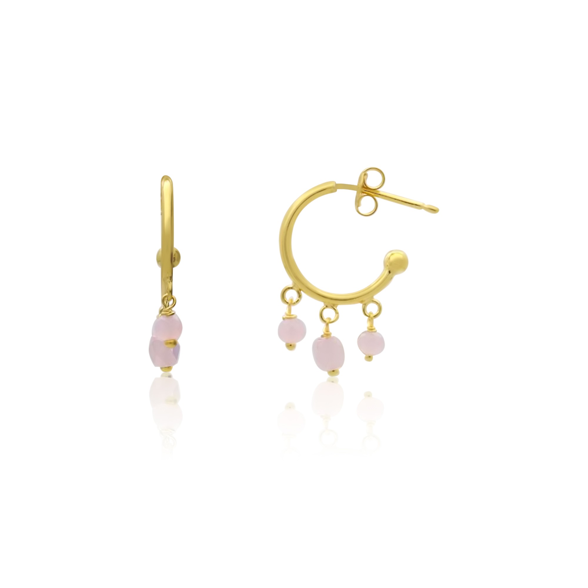 Orecchini Dream in argento con pietre rosa - LUXURY MILANO