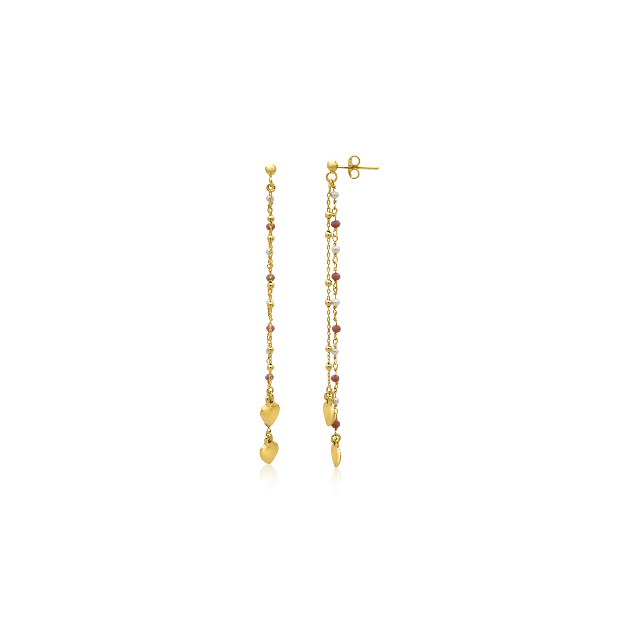 Dream earrings in silver with pink stones - LUXURY MILANO