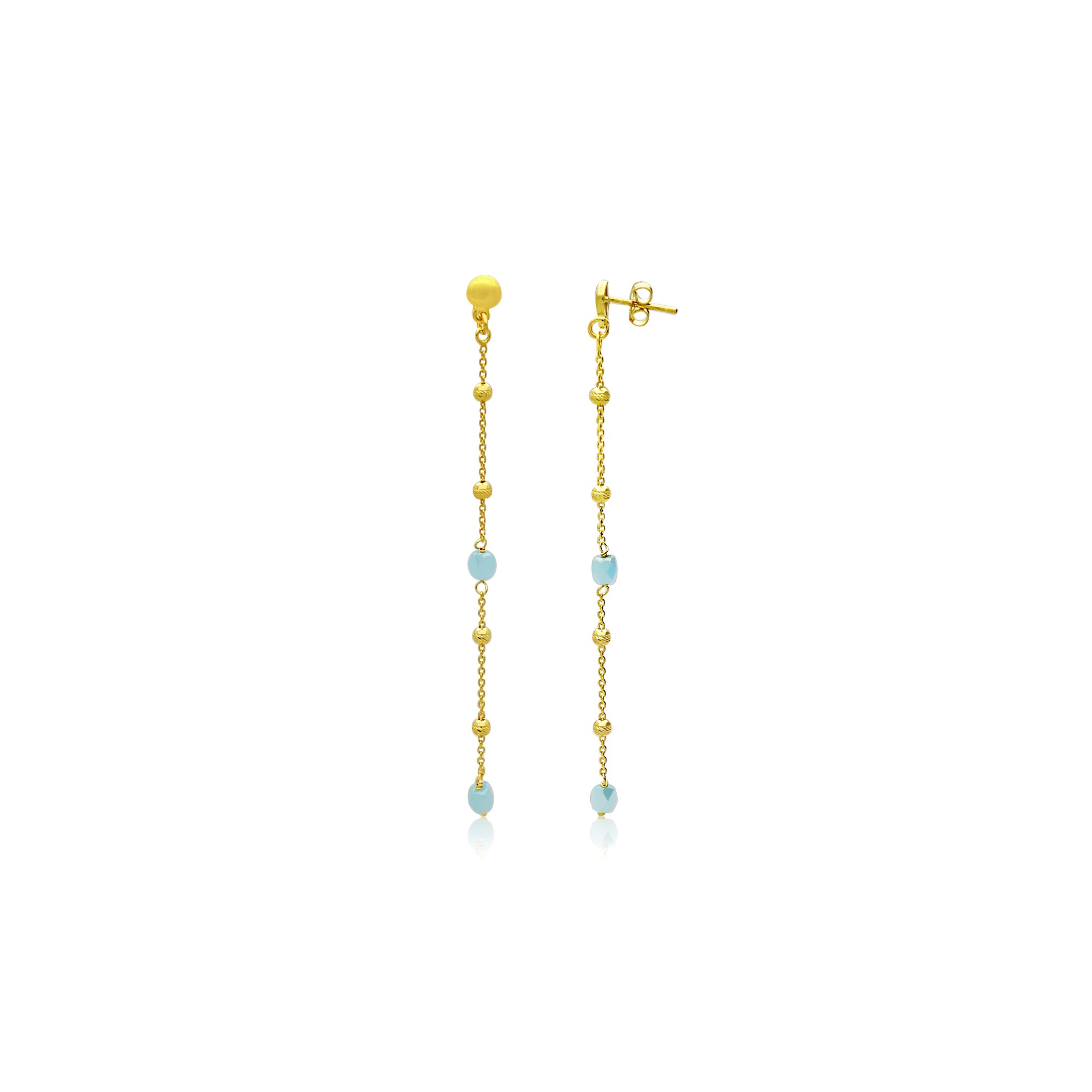 Orecchini Dream in argento con perle azzurre. - LUXURY MILANO