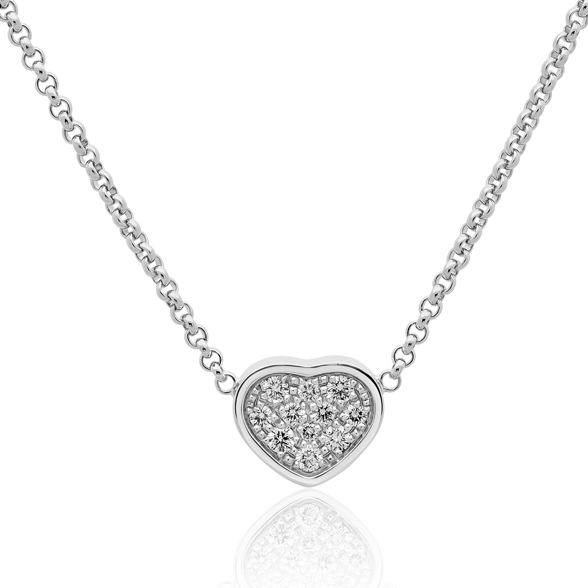 Collar de oro blanco 18 kt con colgante coraz&oacute;n y diamantes 0,12 ct Happy Hearts Chopard - CHOPARD