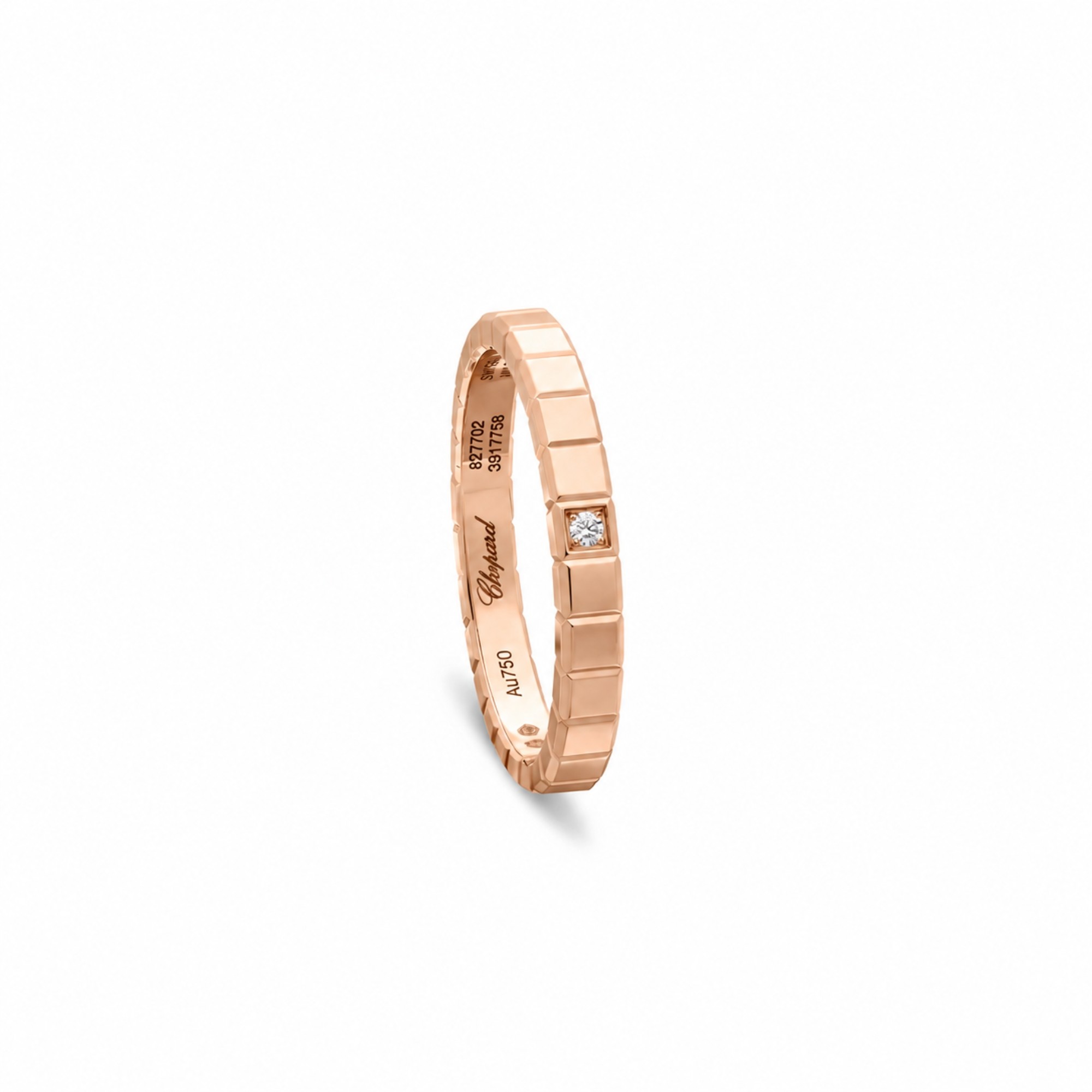 Anillo de oro rosa con diamante 0,01 ct Ice Cube Chopard - CHOPARD