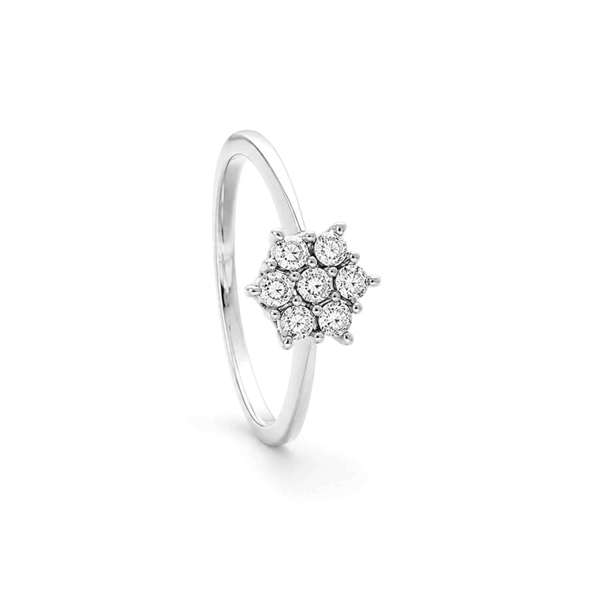 Anillo pav&eacute; de oro blanco con diamante 0,035 ct desire srl - LUXURY MILANO