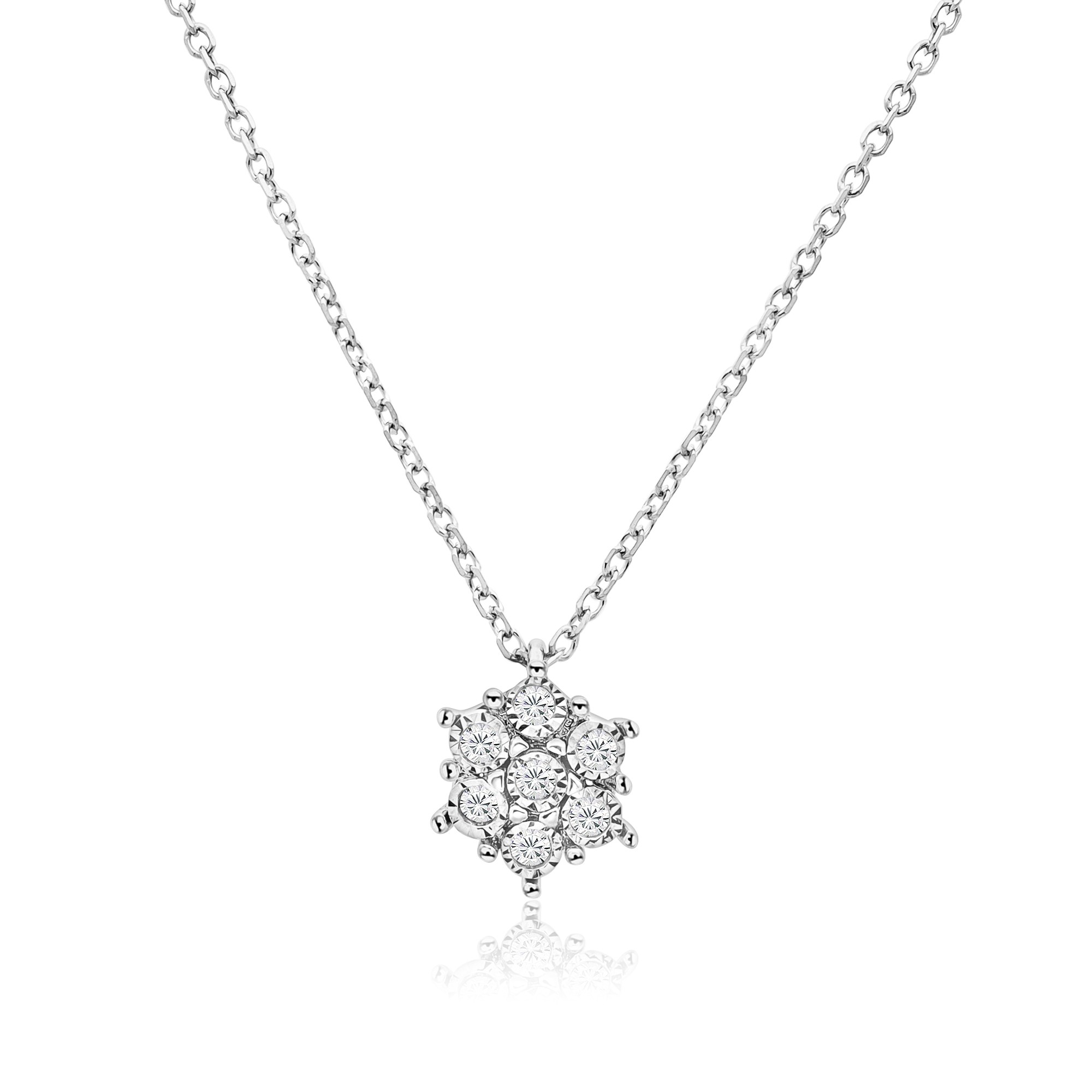 Collar pav&eacute; de oro blanco con diamante 0,035 ct desire srl - LUXURY MILANO